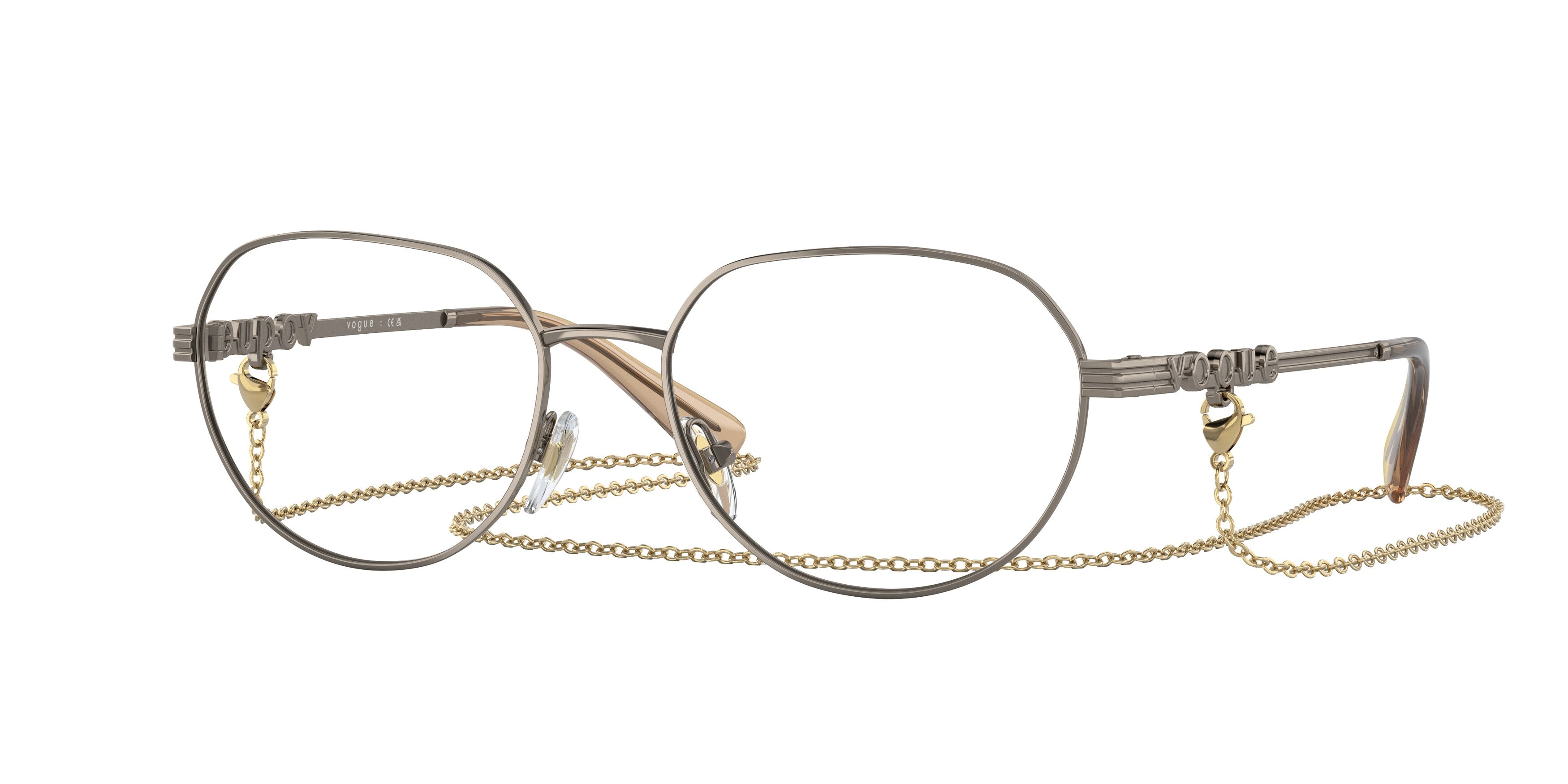 Vogue VO4259 Irregular Eyeglasses  5138-Light Brown 53-135-17 - Color Map Brown
