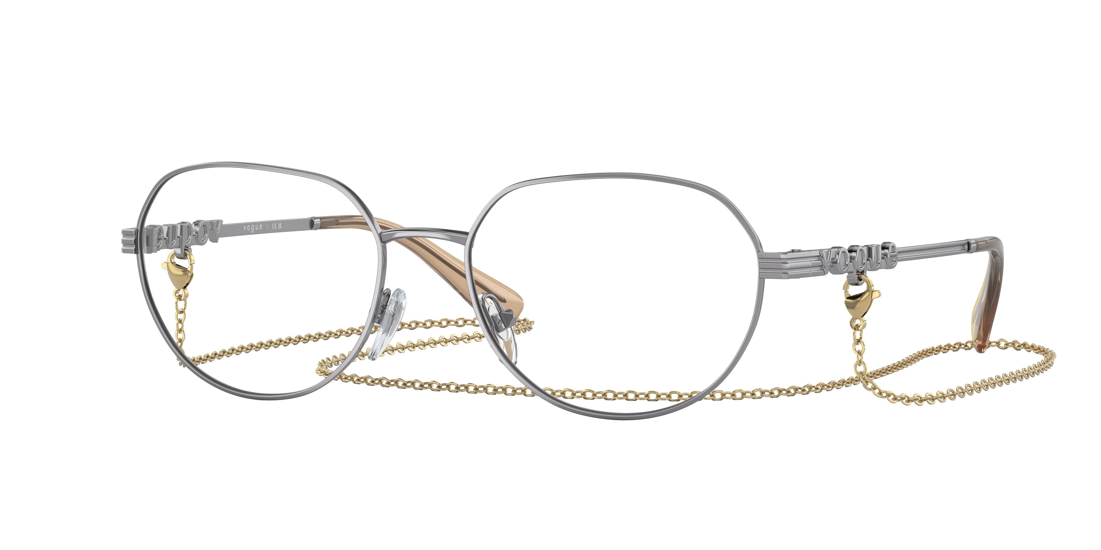 Vogue VO4259 Irregular Eyeglasses  548-Gunmetal 53-135-17 - Color Map Grey