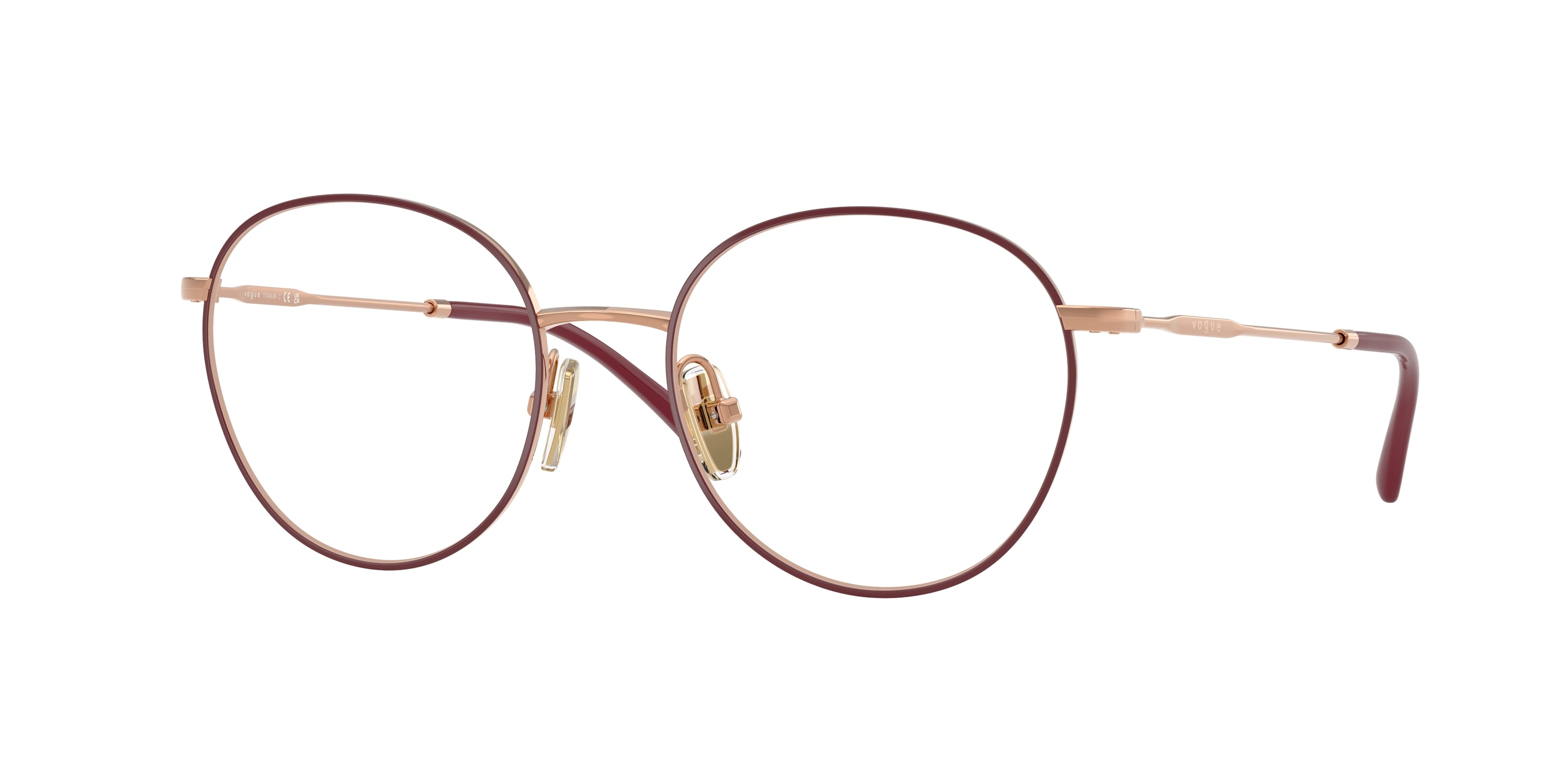 Vogue VO4280T Phantos Eyeglasses  5194-Top Bordeaux/Rose Gold 51-140-18 - Color Map Red
