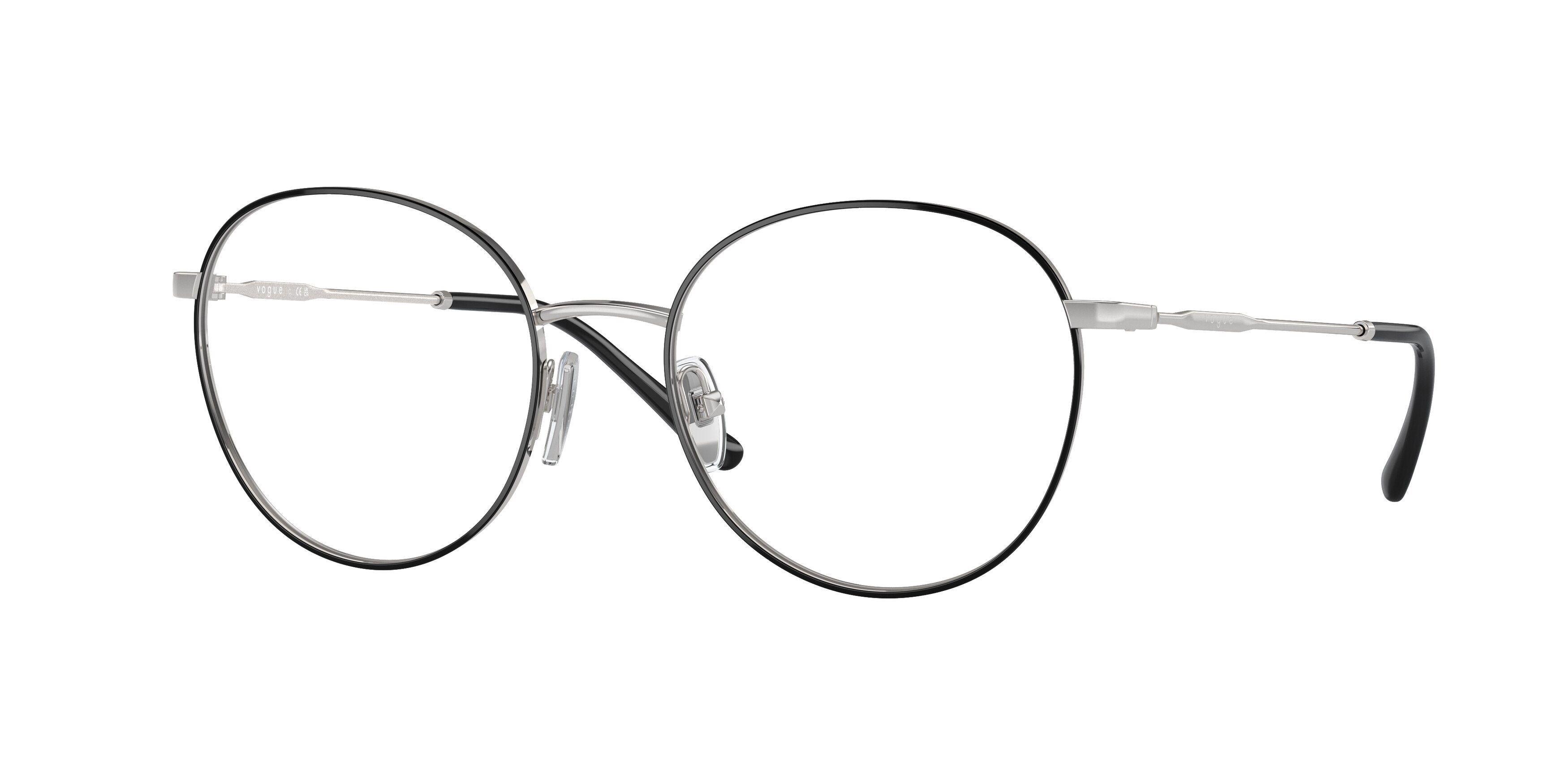 Vogue VO4280 Phantos Eyeglasses  323-Top Black/Silver 52-140-18 - Color Map Black