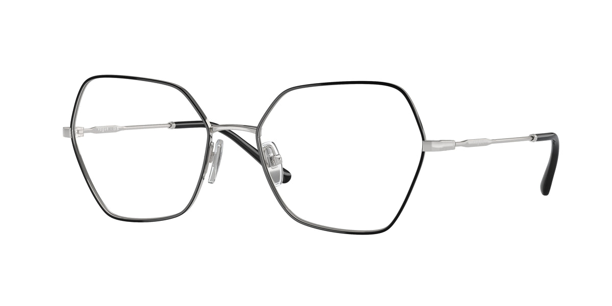 Vogue VO4281 Irregular Eyeglasses  323-Top Black/Silver 52-140-17 - Color Map Black