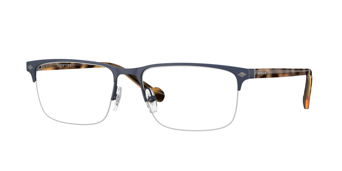 Vogue VO4292 Rectangle Eyeglasses  5189S-Matte Dark Blue 56-145-17 - Color Map Blue