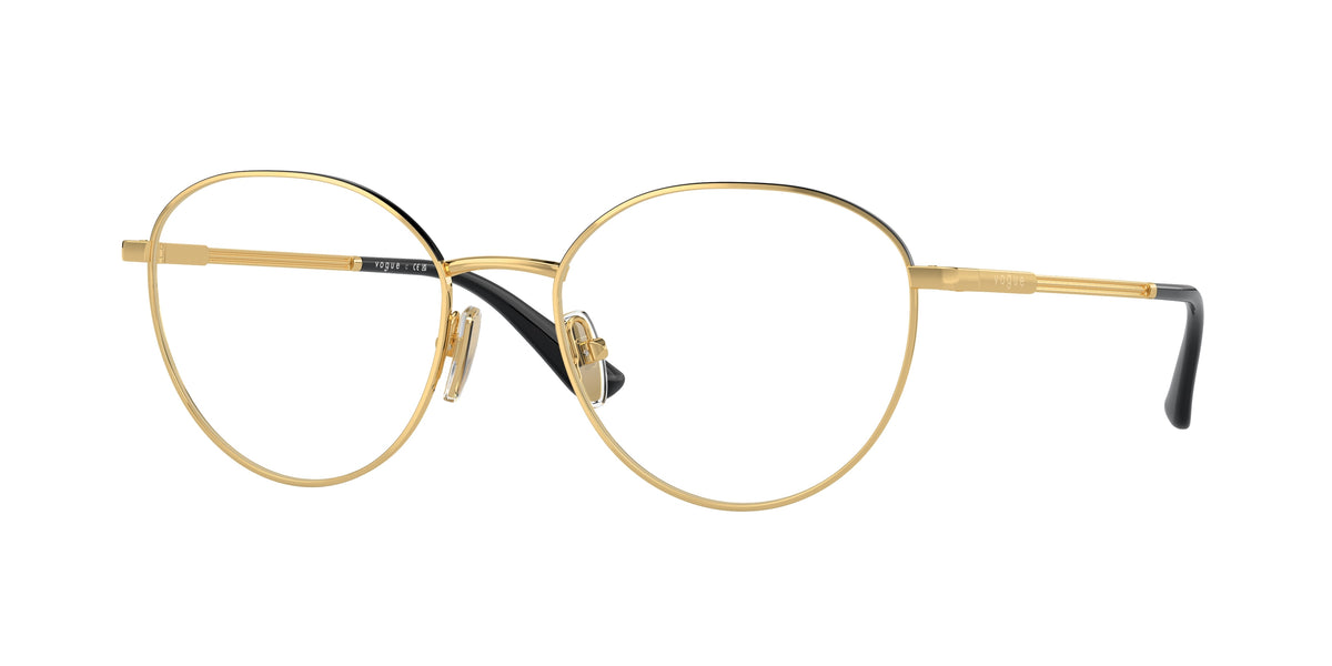 Vogue VO4306 Round Eyeglasses  280-Gold/Top Black 53-140-18 - Color Map Gold