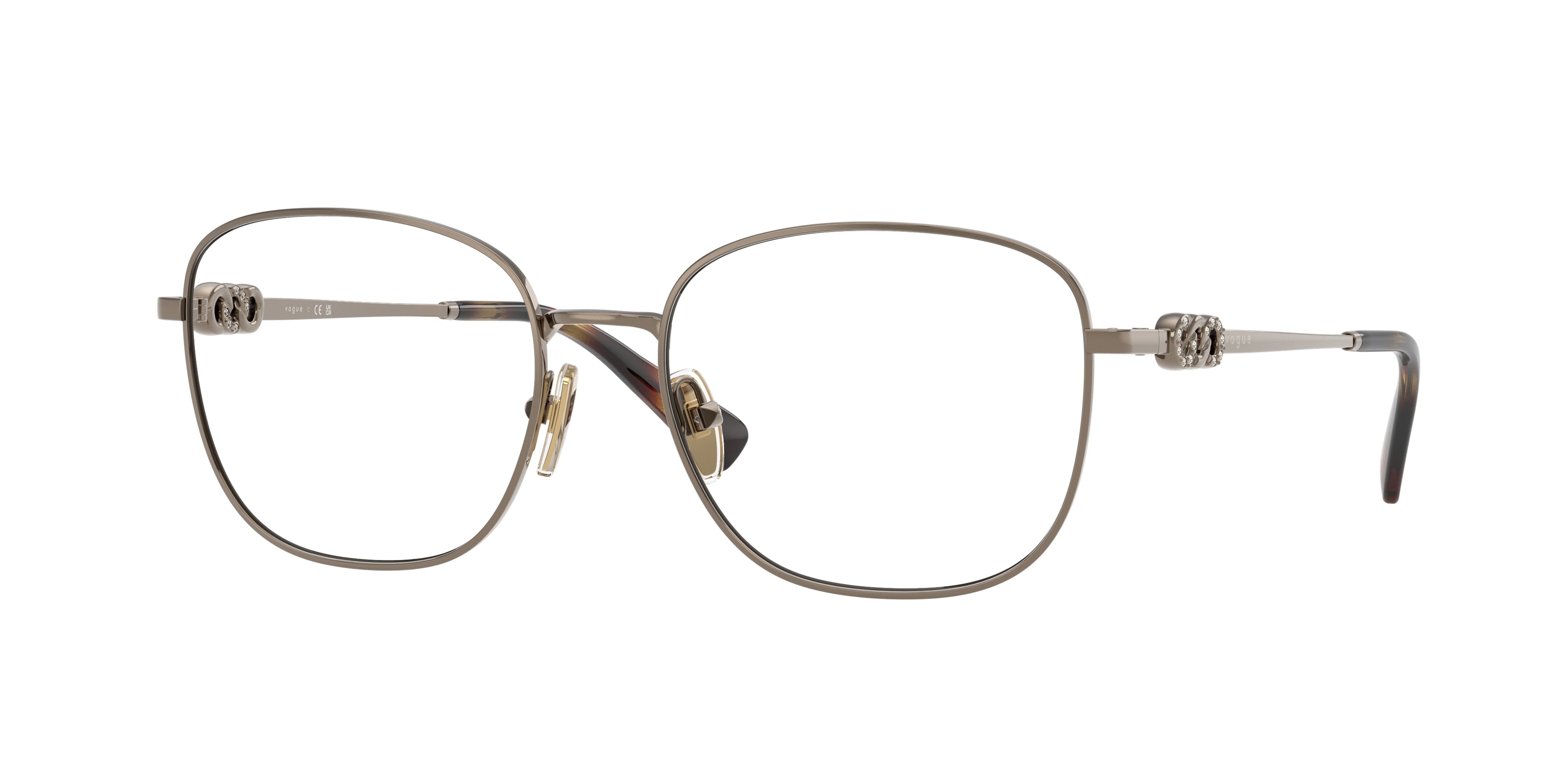 Vogue VO4319B Square Eyeglasses  5138-Light Brown 54-140-17 - Color Map Brown