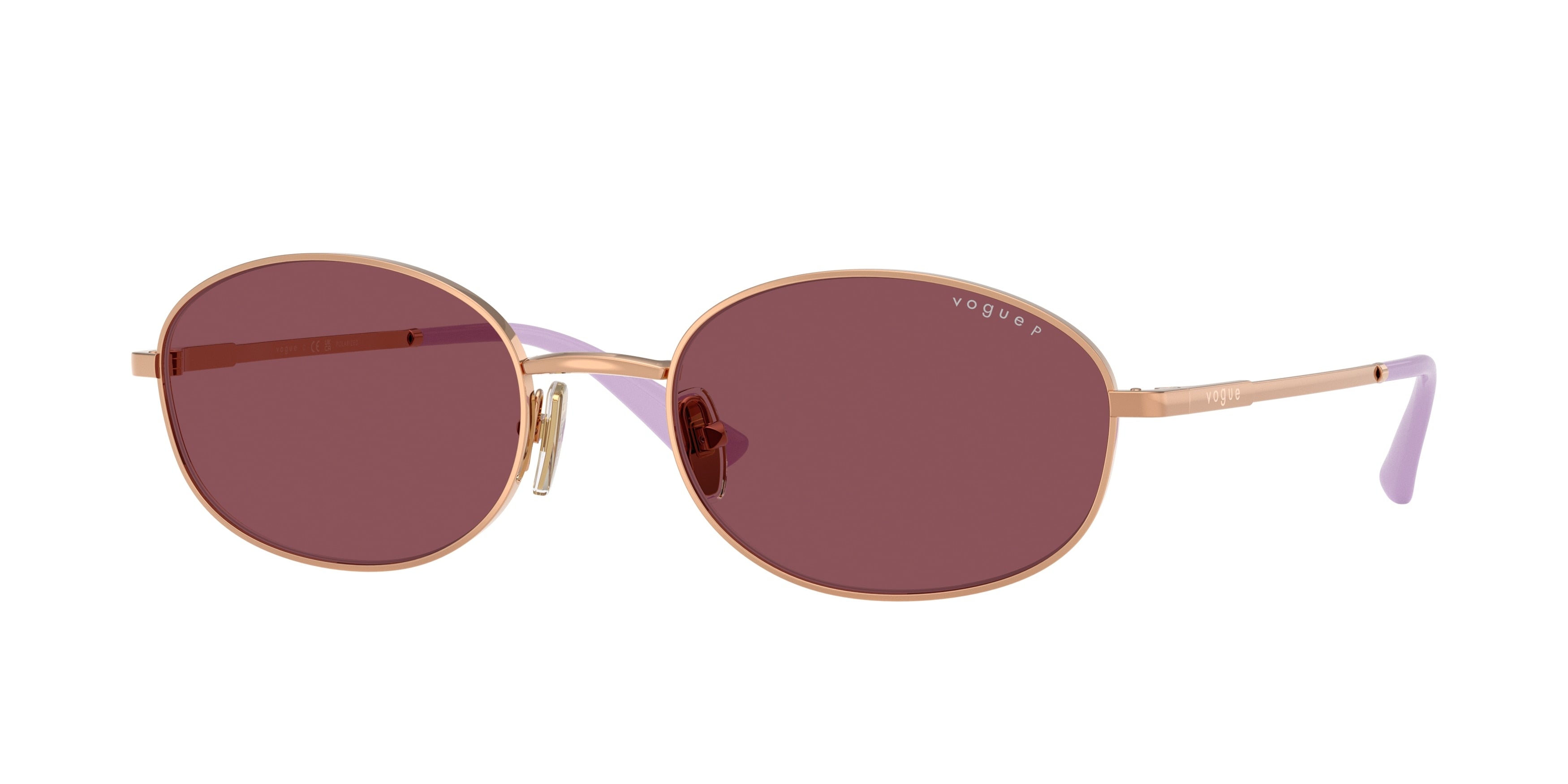 Vogue VO4323S Oval Sunglasses  51525Q-Rose Gold 56-140-20 - Color Map Gold