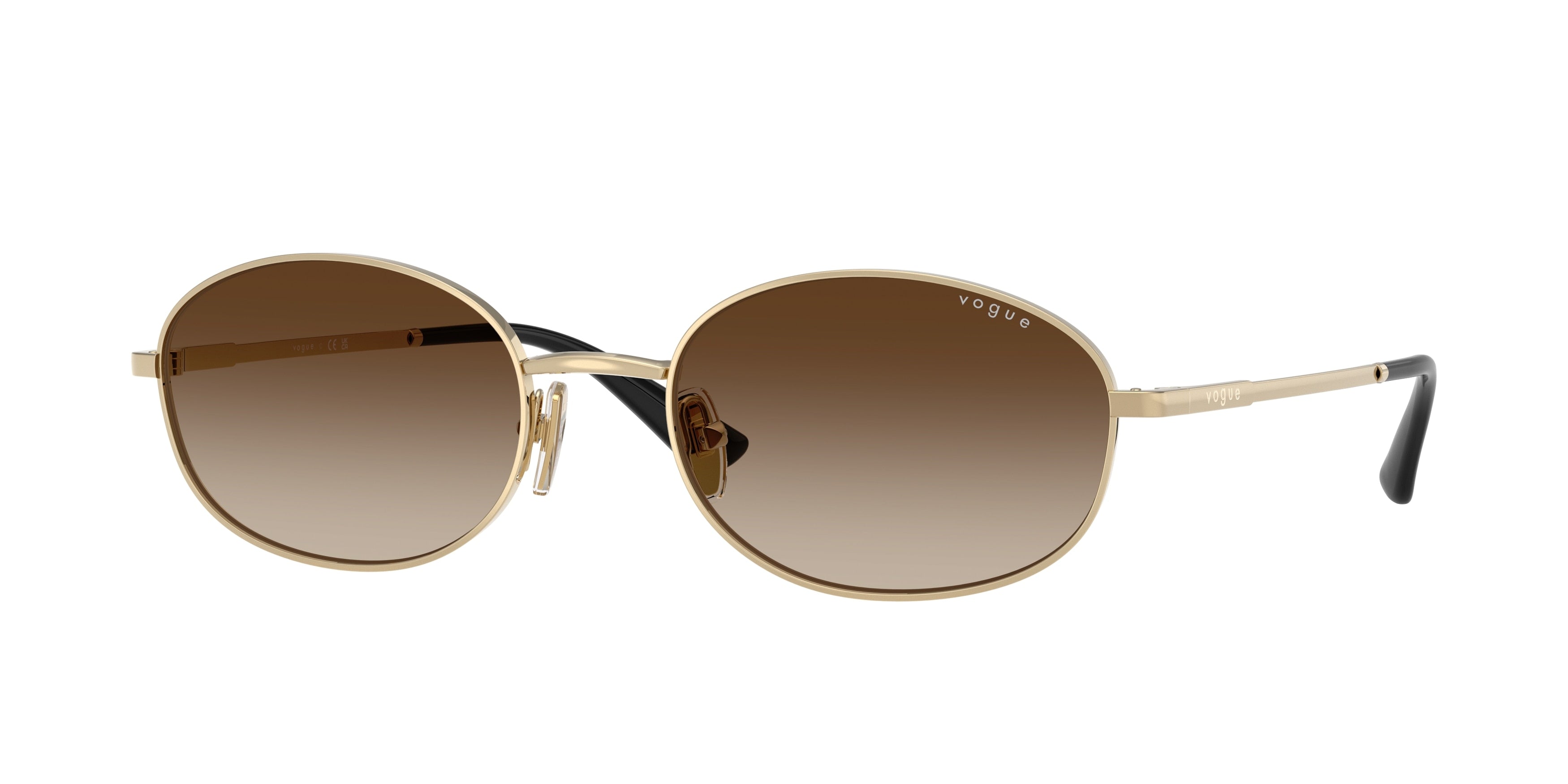 Vogue VO4323S Oval Sunglasses  848/13-Pale Gold 56-140-20 - Color Map Gold