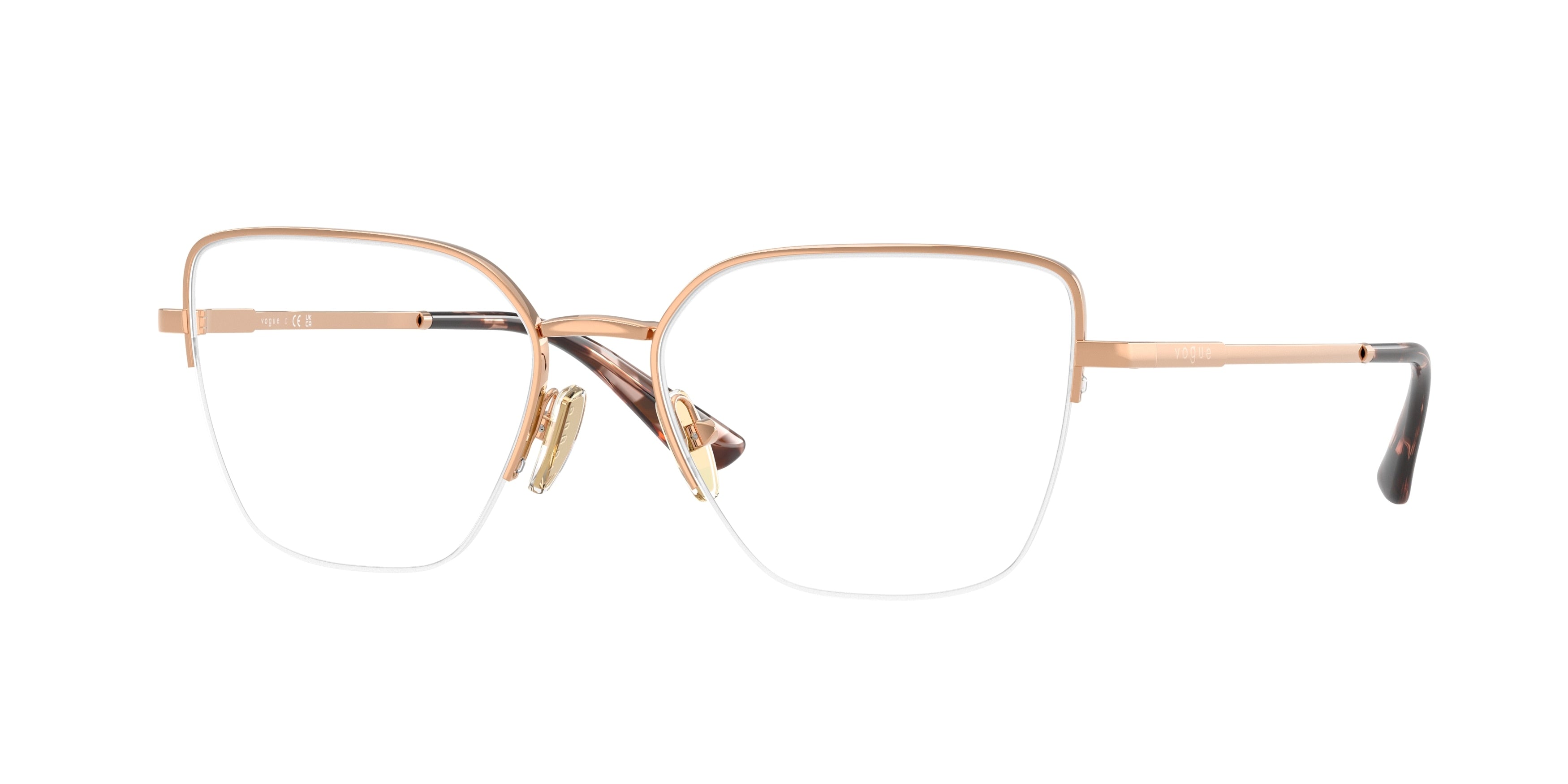 Vogue VO4331 Butterfly Eyeglasses  5152-Rose Gold 53-140-17 - Color Map Gold