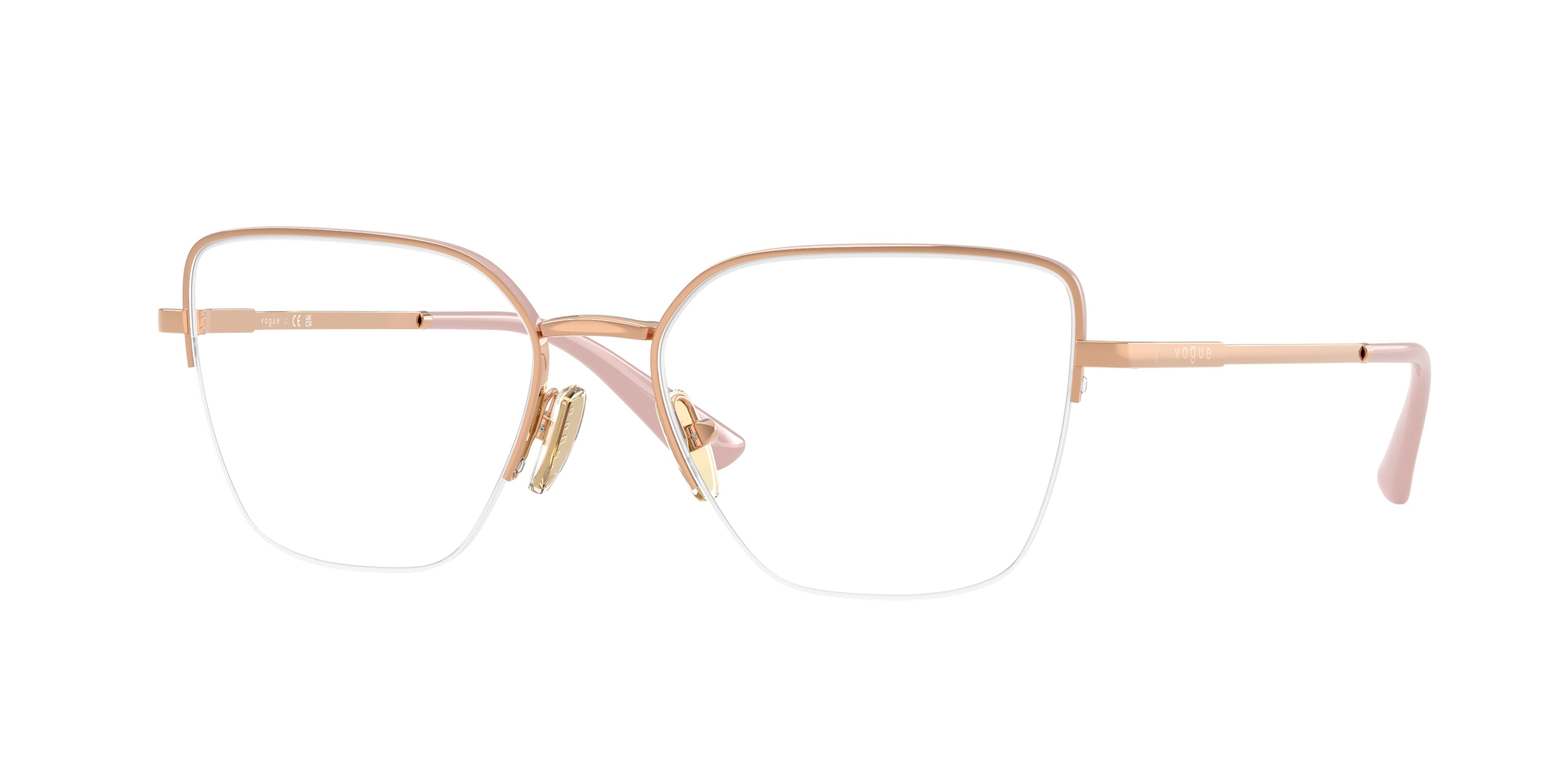 Vogue VO4331 Butterfly Eyeglasses  5207-Rose Gold/Top Rose 53-140-17 - Color Map Pink