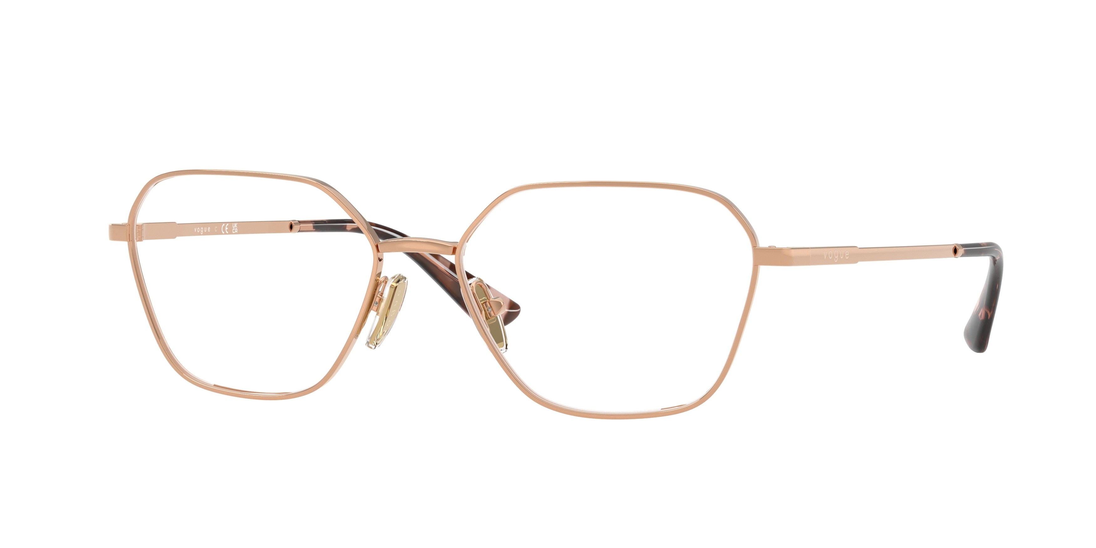 Vogue VO4334 Irregular Eyeglasses  5152-Rose Gold 54-140-16 - Color Map Gold