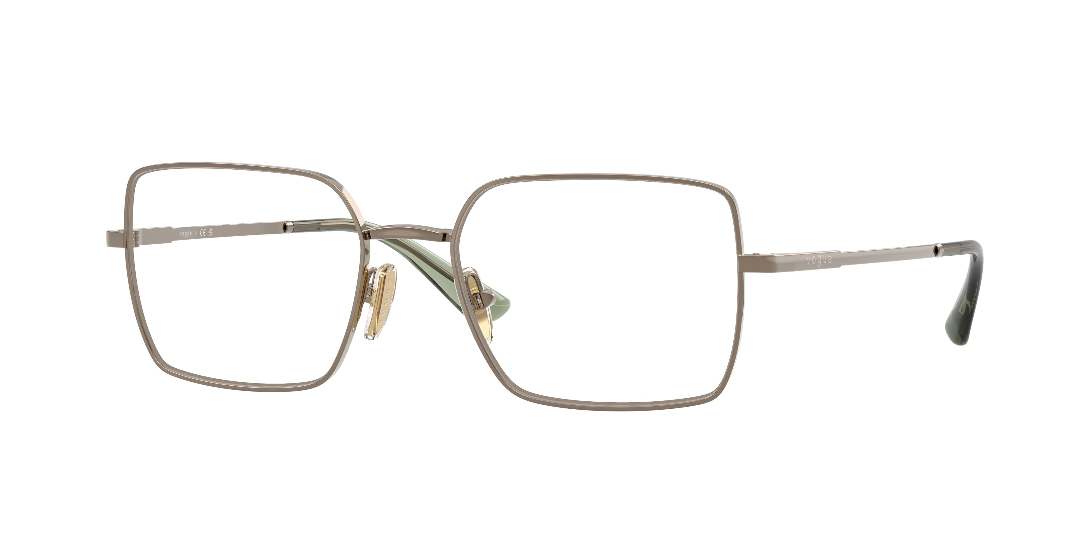 Vogue VO4340 Rectangle Eyeglasses  5138-Light Brown 53-140-18 - Color Map Brown