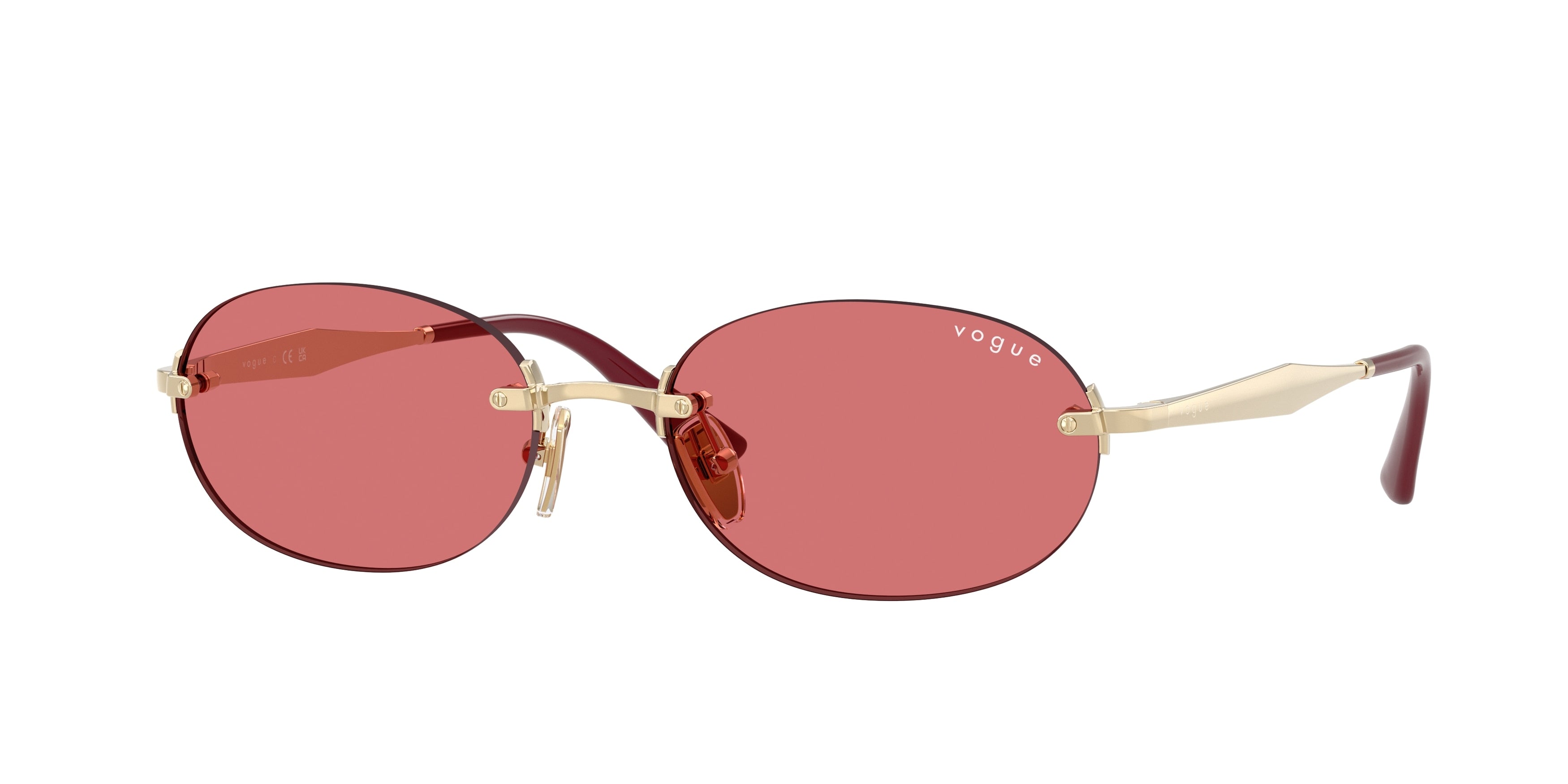 Vogue VO4342S Oval Sunglasses  848/75-Pale Gold 55-140-18 - Color Map Gold