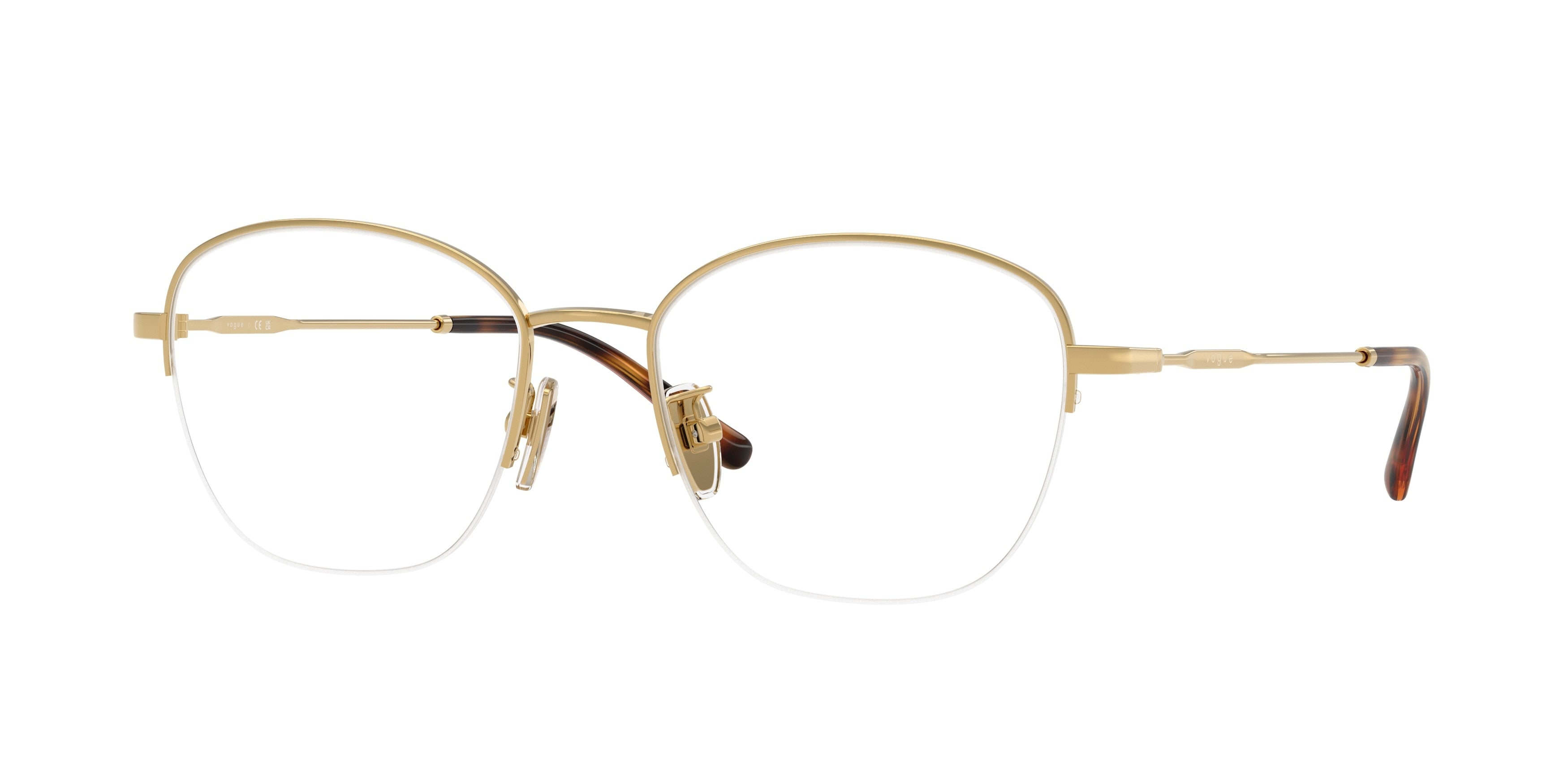 Vogue VO4357D Irregular Eyeglasses  280-Gold 53-145-18 - Color Map Gold