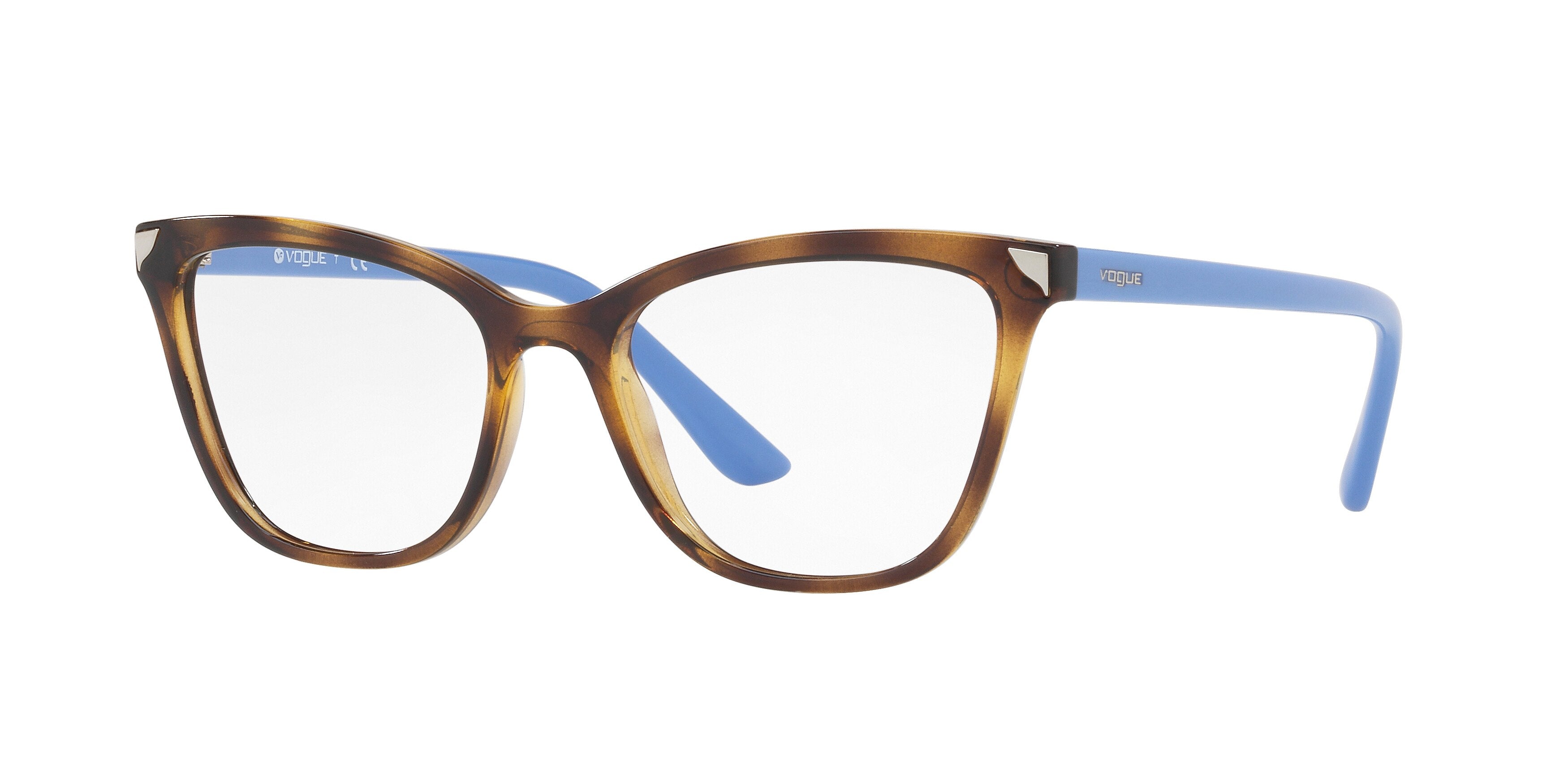 Vogue VO5206 Cat Eye Eyeglasses  W656-Dark Havana 53-140-17 - Color Map Brown