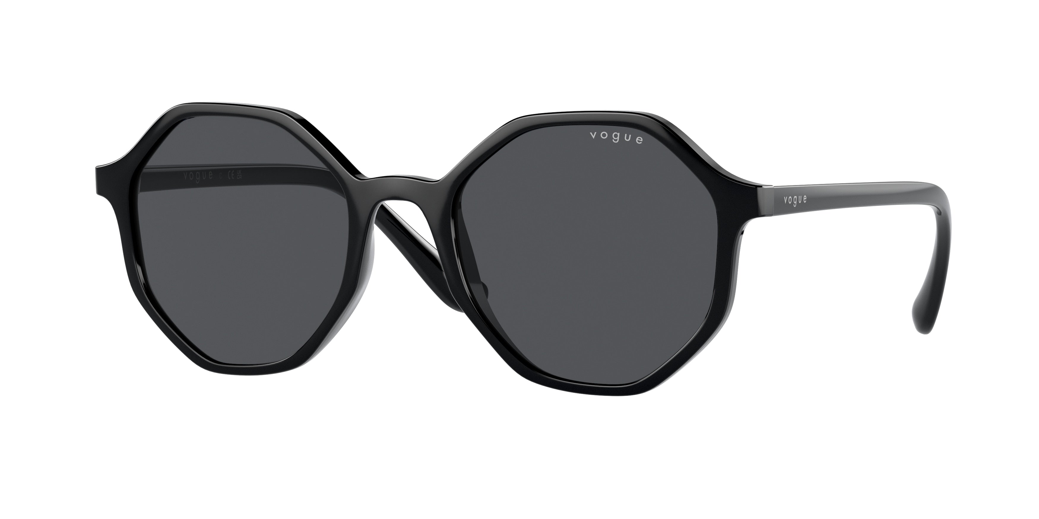 Vogue VO5222S Irregular Sunglasses  W44/87-Black 52-140-20 - Color Map Black