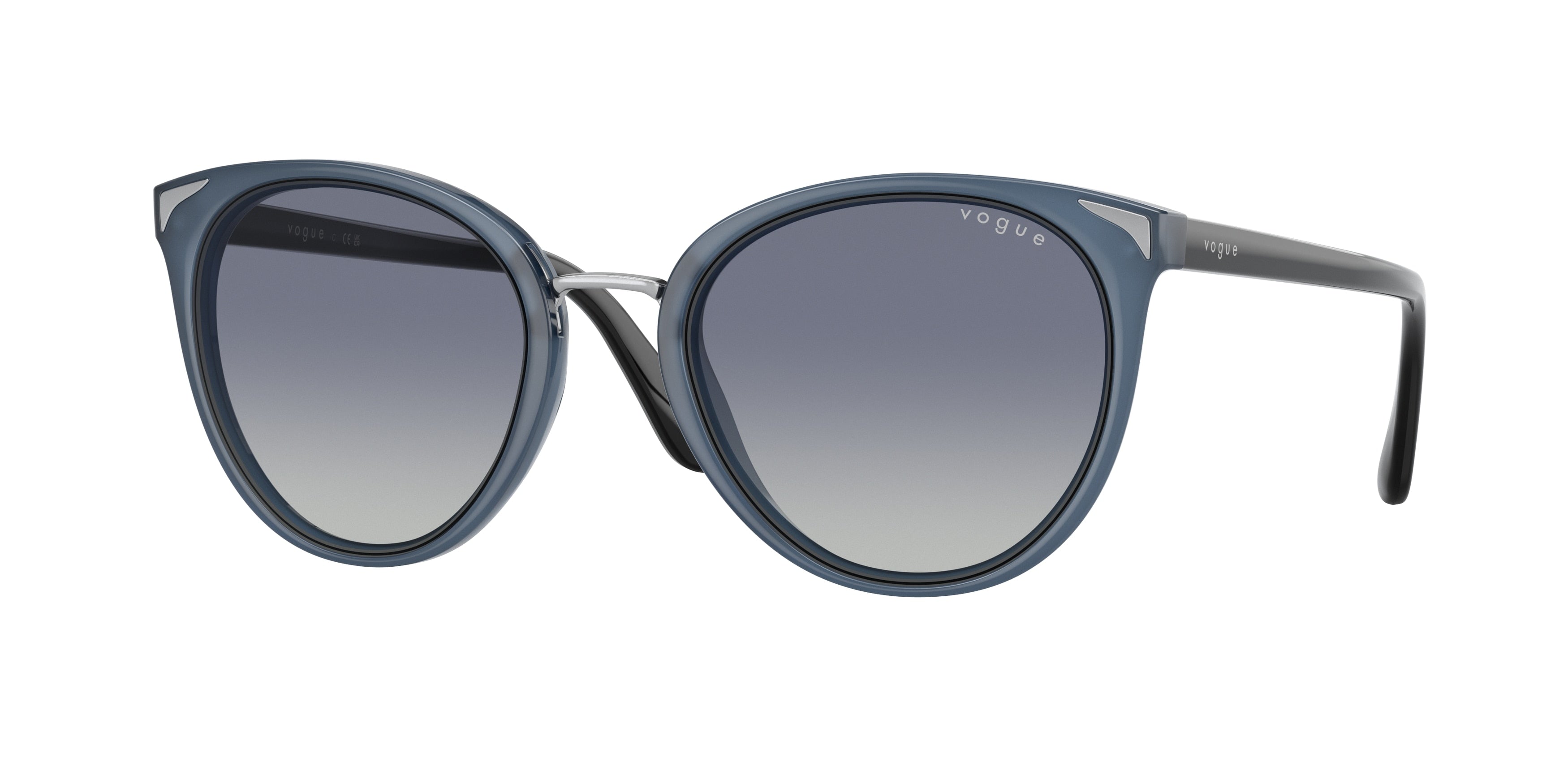 Vogue VO5230S Butterfly Sunglasses  30364L-Opal Light Blue 54-140-21 - Color Map Blue