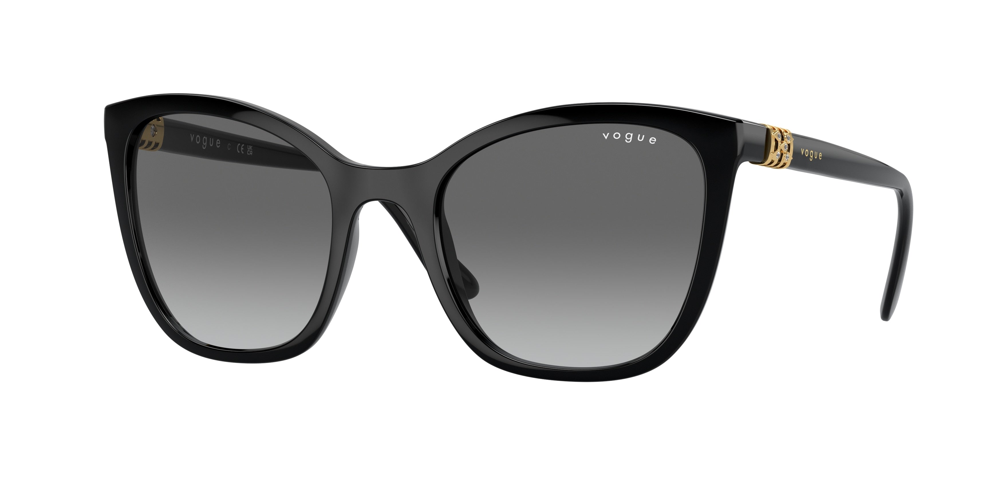 Vogue VO5243SB Butterfly Sunglasses  W44/11-Black 53-140-21 - Color Map Black
