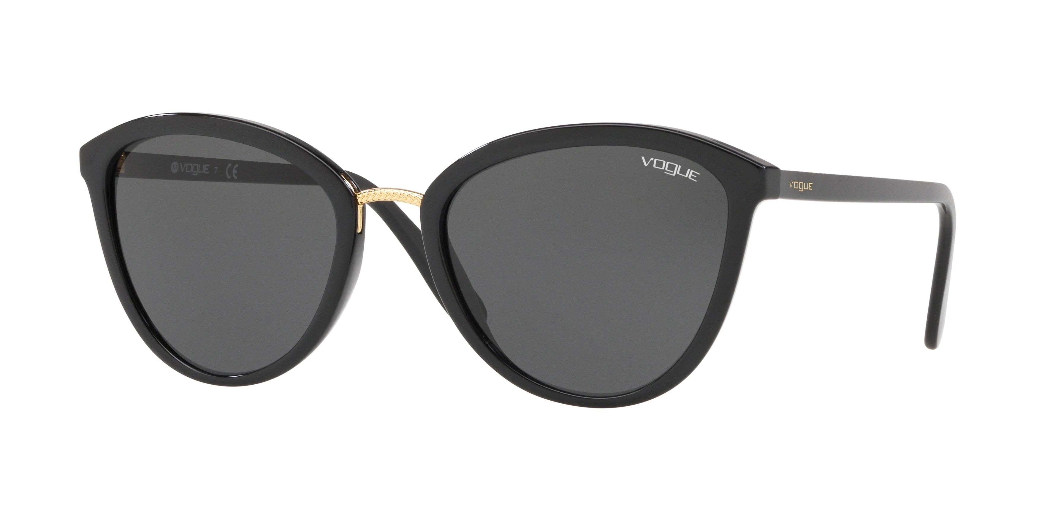 Vogue VO5270S Cat Eye Sunglasses  W44/87-Black 57-140-21 - Color Map Black