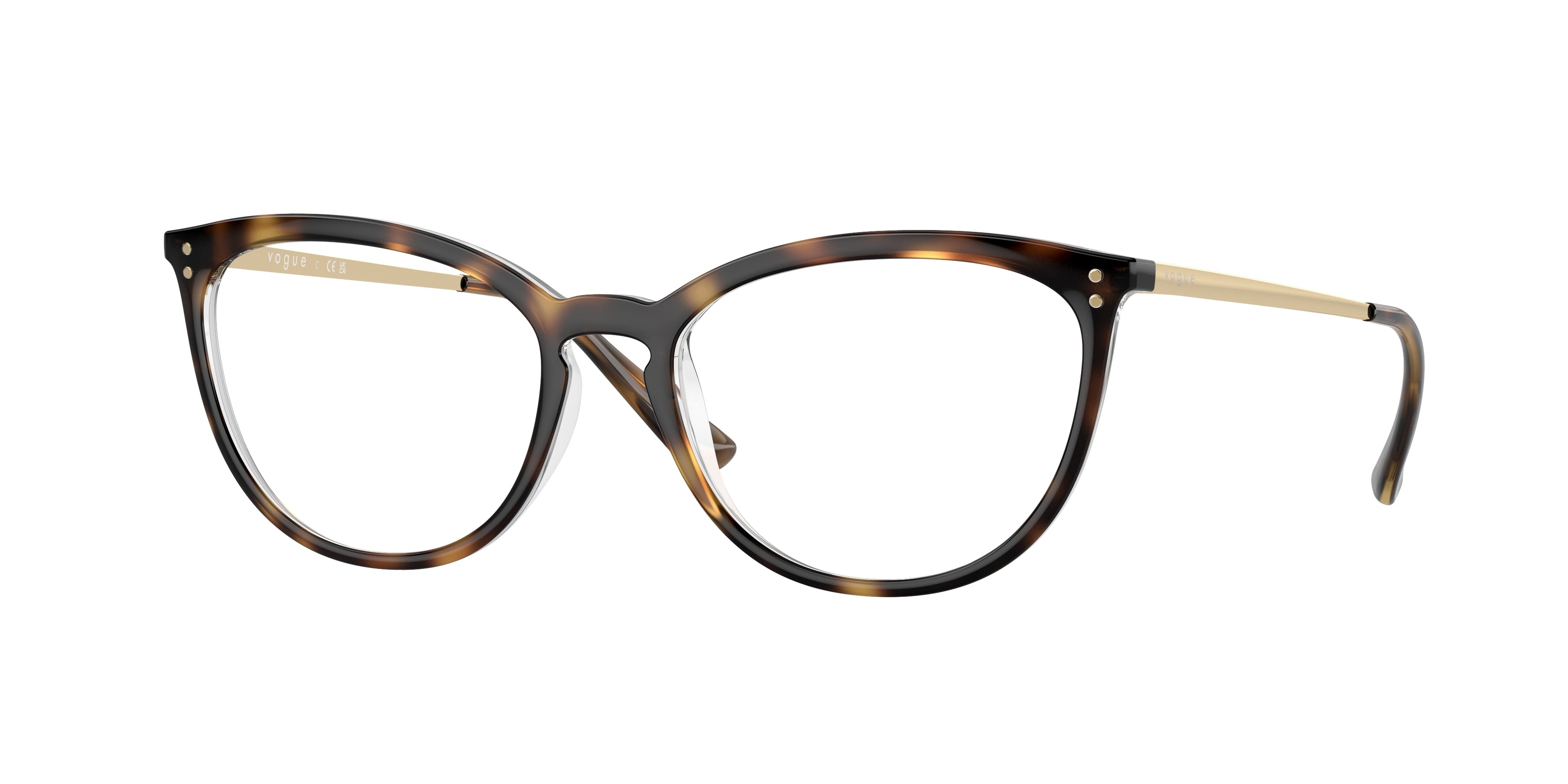 Vogue VO5276 Cat Eye Eyeglasses  1916-Top Light Havana/Transparent 53-140-17 - Color Map Brown
