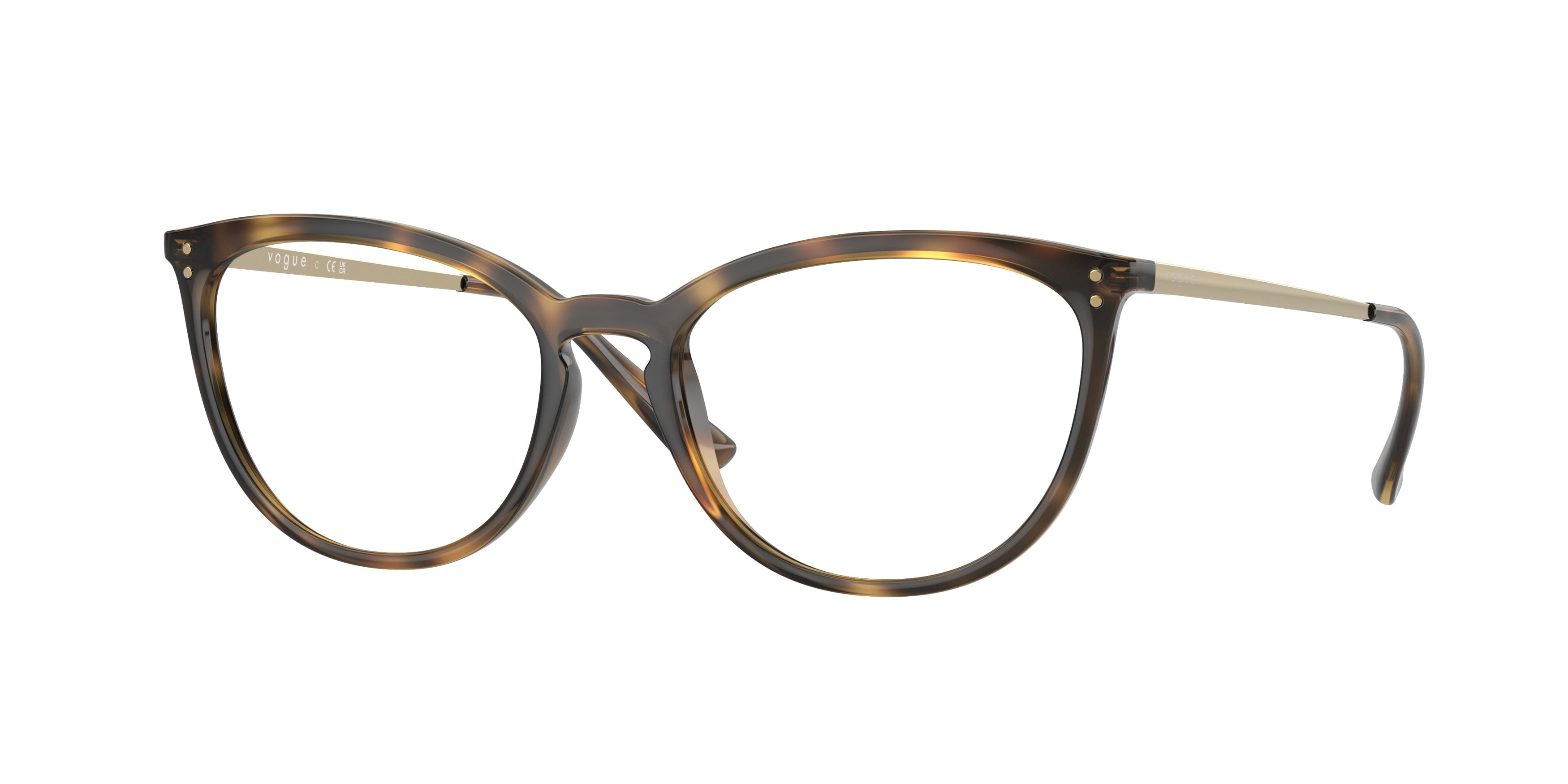 Vogue VO5276 Cat Eye Eyeglasses  W656-Dark Havana 53-140-17 - Color Map Brown