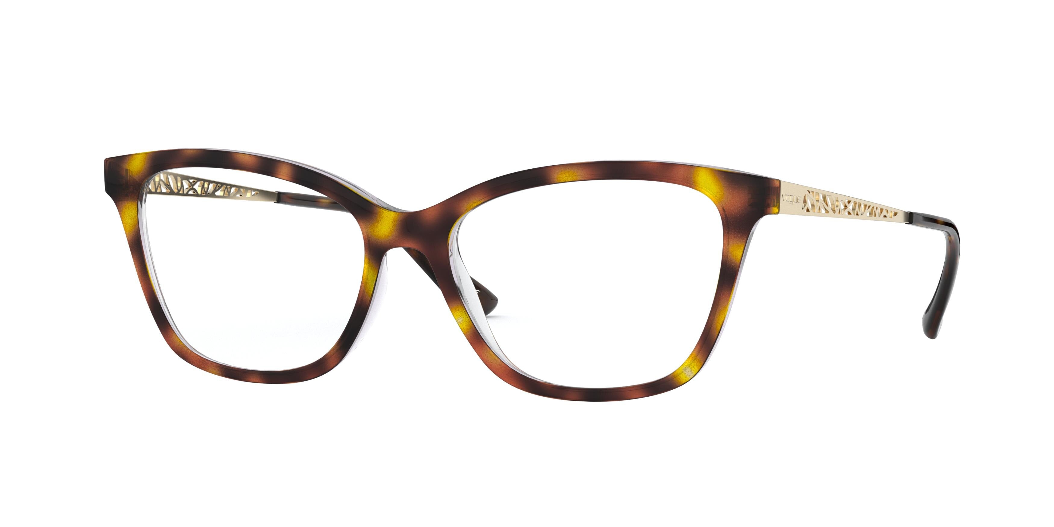 Vogue VO5285 Square Eyeglasses  1916-Light Havana 53-140-16 - Color Map Tortoise