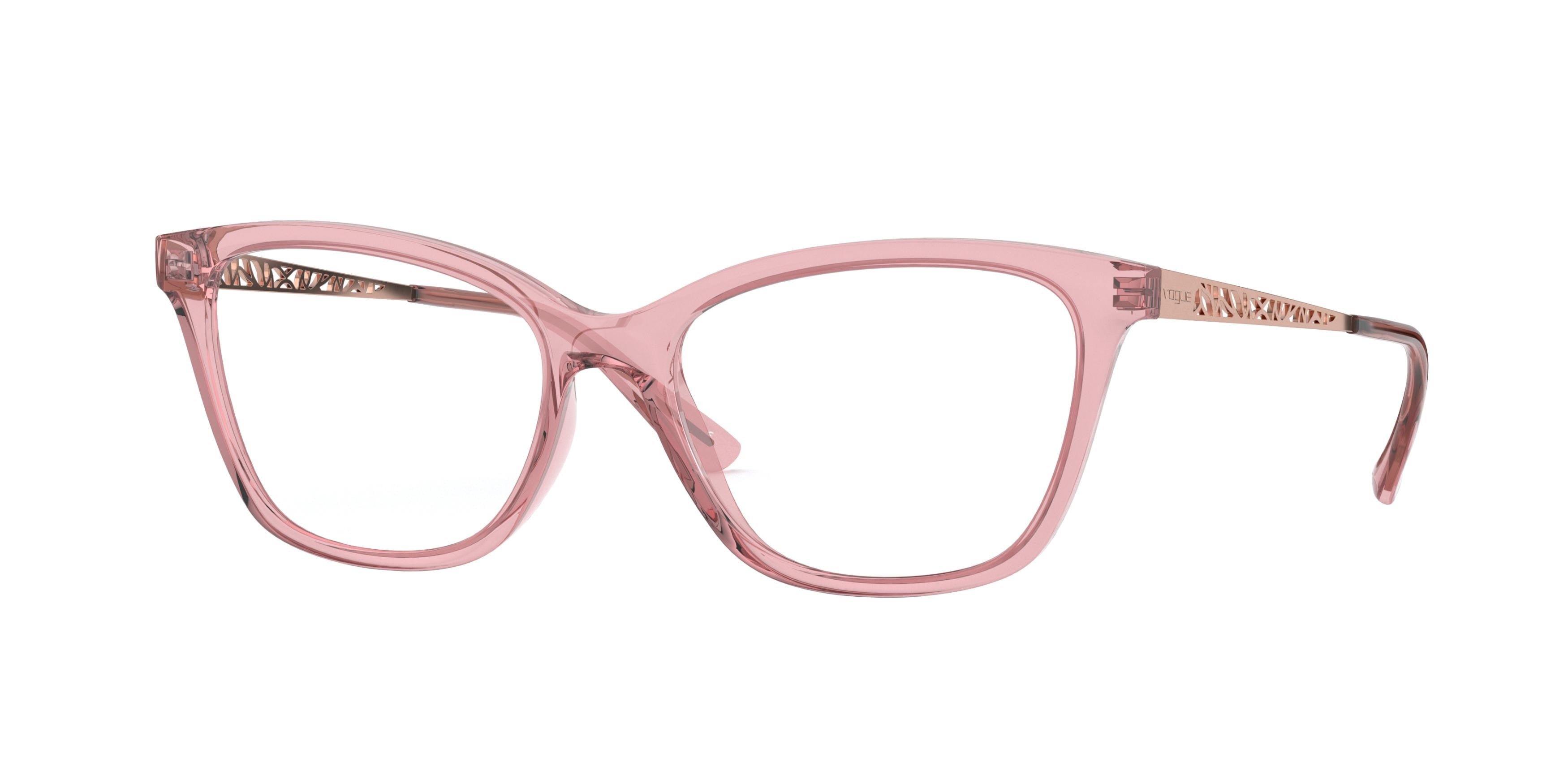 Vogue VO5285 Square Eyeglasses  2599-Transparent Pink 53-140-16 - Color Map Pink