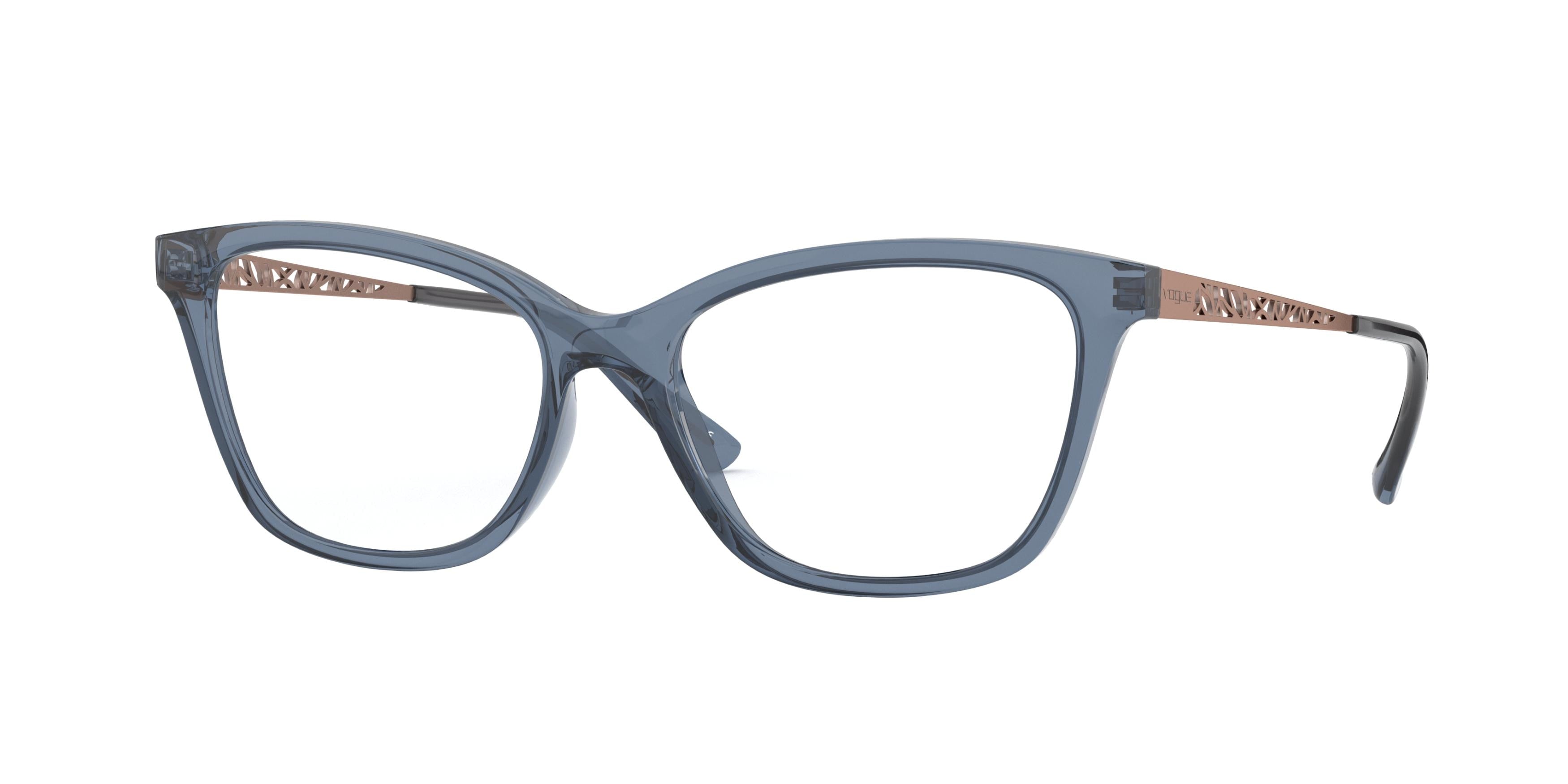 Vogue VO5285 Square Eyeglasses  2762-Transparent Blue 53-140-16 - Color Map Blue