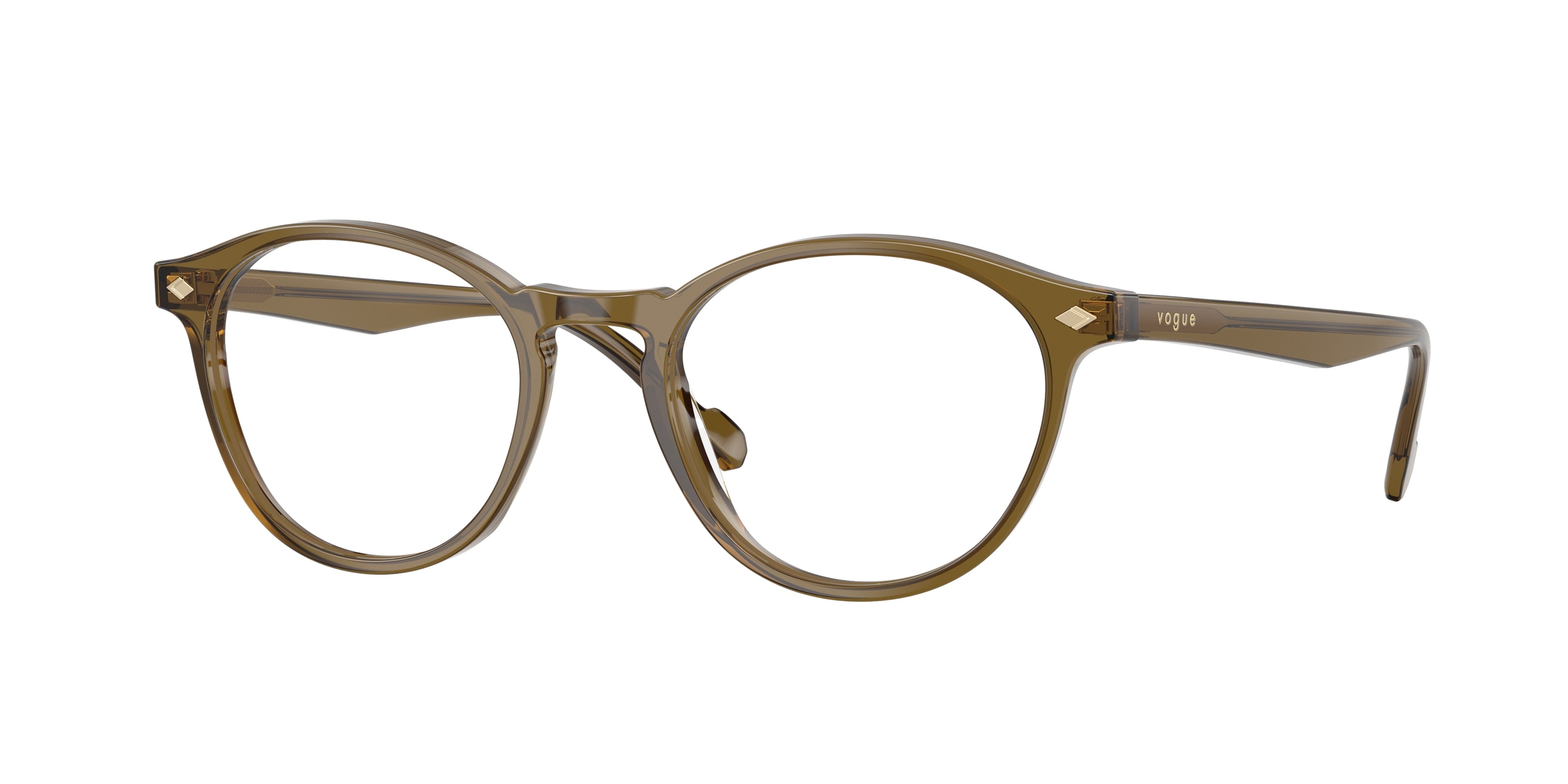 Vogue VO5326 Oval Eyeglasses for Men — Free Shipping - 47-145-19 / 3260-Transparent Olive Green