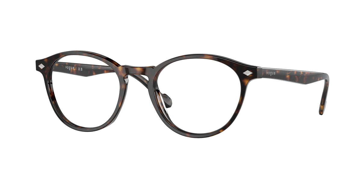 Vogue VO5326 Oval Eyeglasses  W656-Dark Havana 51-145-19 - Color Map Brown