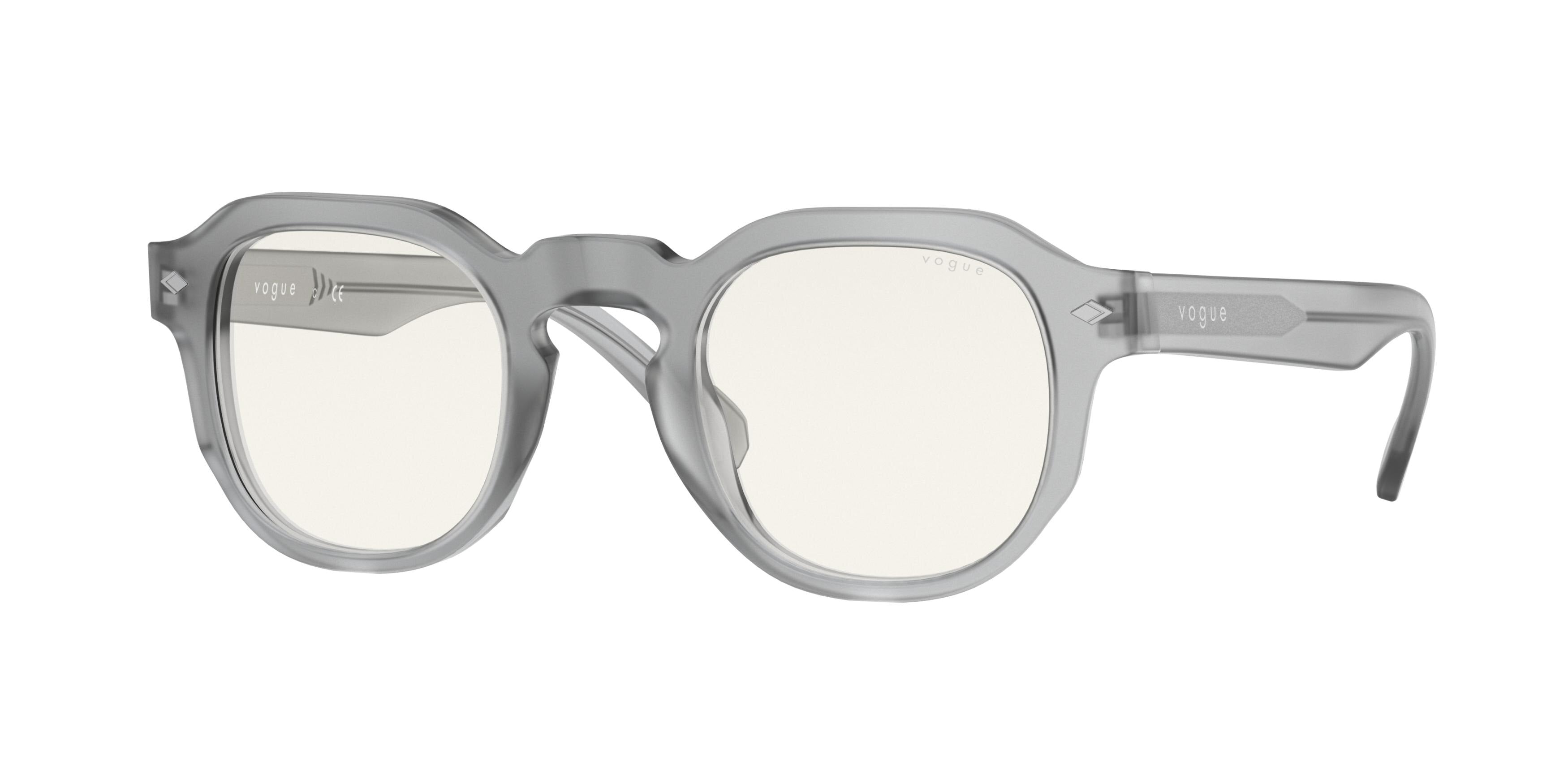 Vogue VO5330S Square Sunglasses  28205X-Transparent Grey 48-145-24 - Color Map Grey
