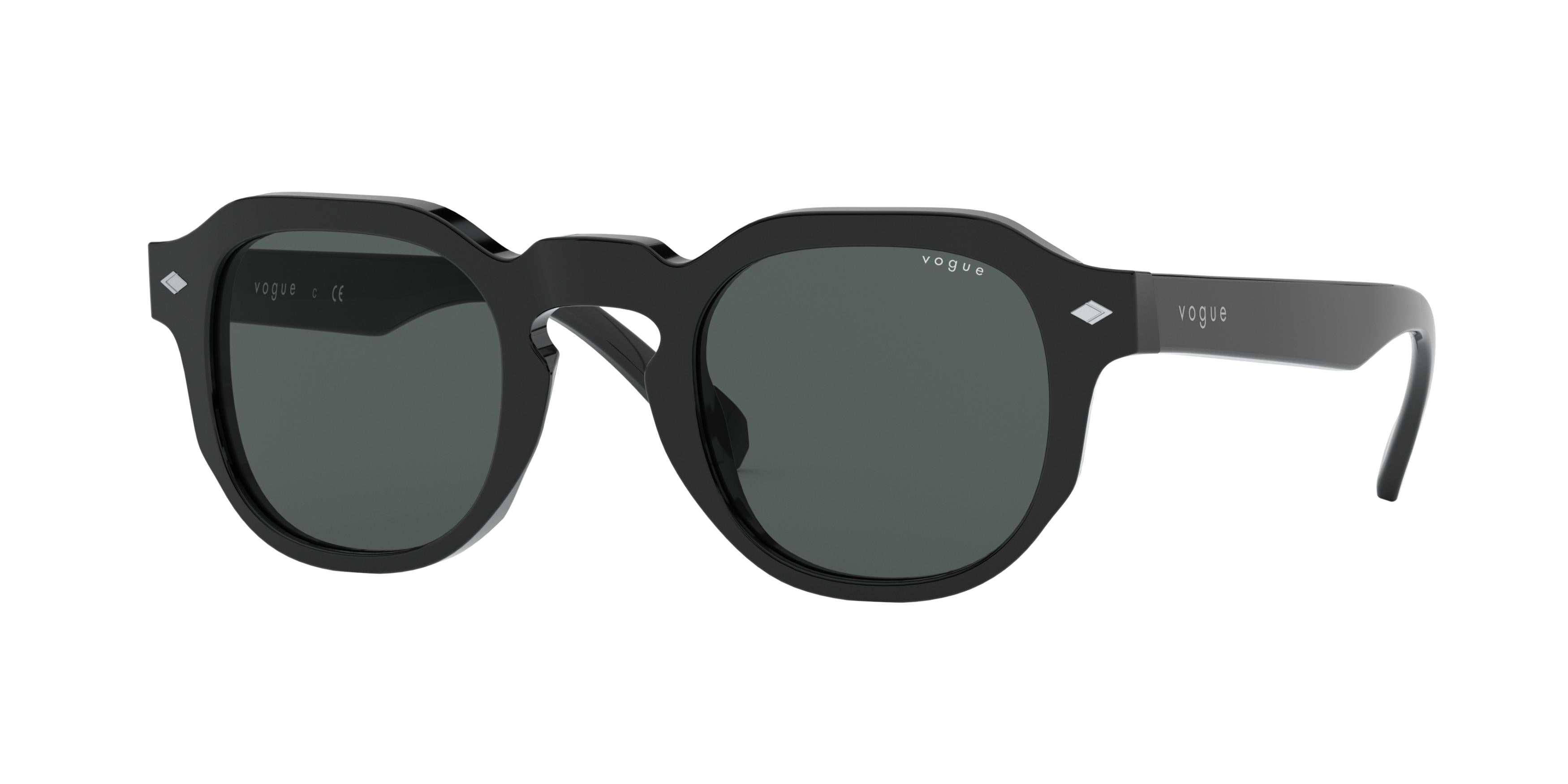 Vogue VO5330S Square Sunglasses  W44/87-Black 46-145-24 - Color Map Black