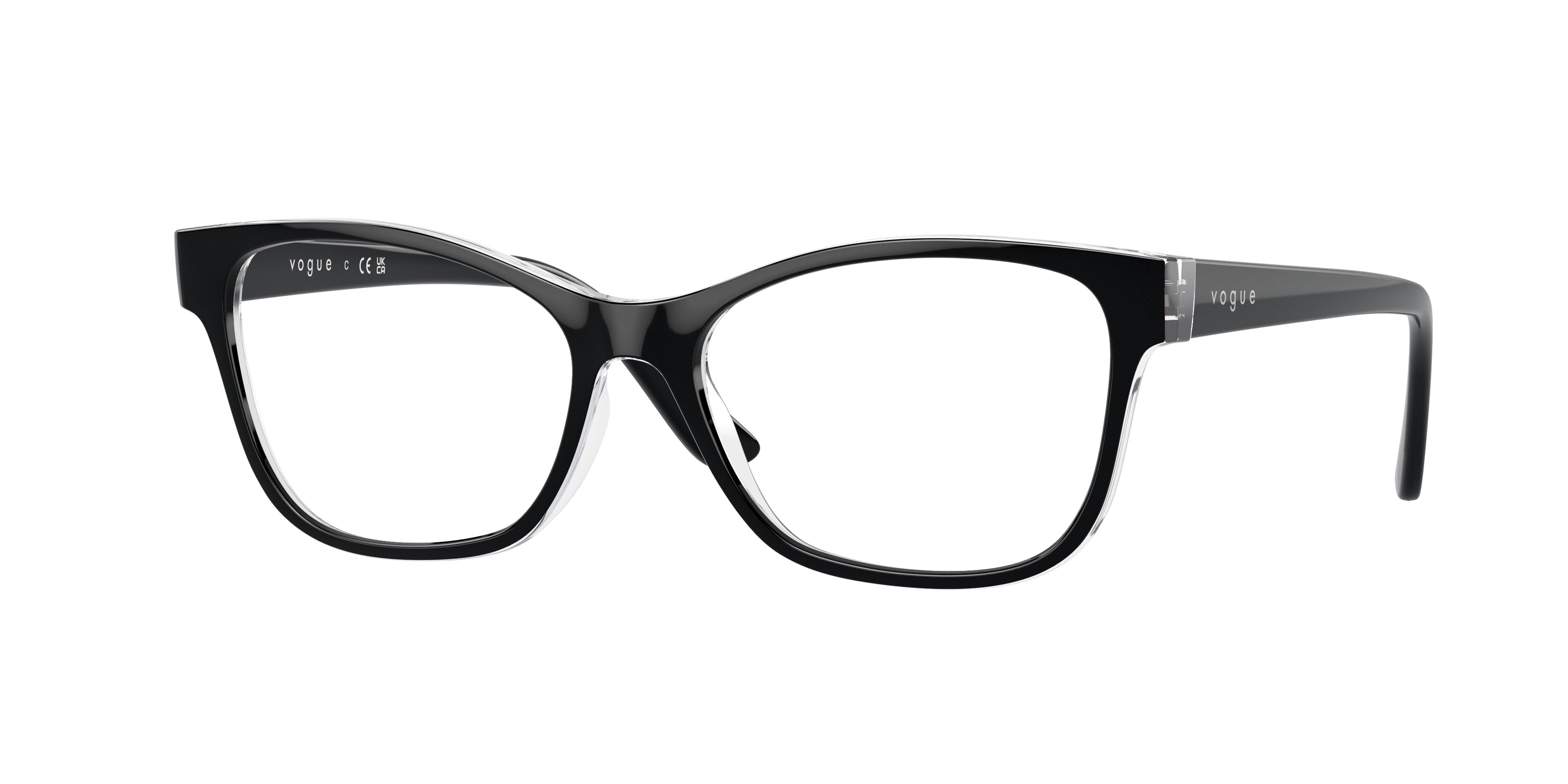 Vogue VO5335 Rectangle Eyeglasses  2839-Top Black/Serigraphy 52-140-16 - Color Map Black