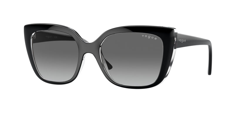 Vogue VO5337S Square Sunglasses  283911-Top Black/Serigraphy 53-140-18 - Color Map Black