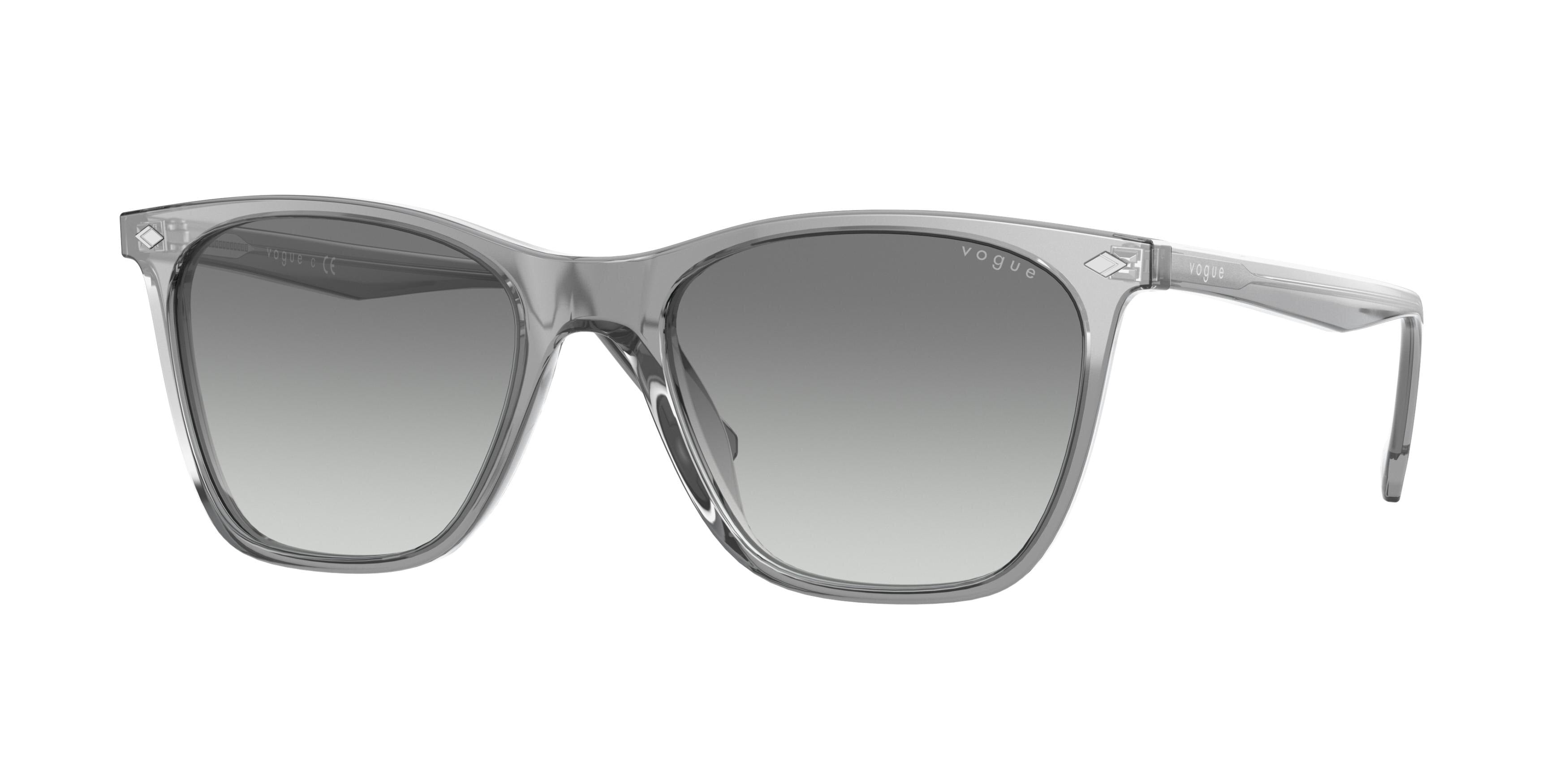 Vogue VO5351S Rectangle Sunglasses  282011-Transparent Grey 54-145-19 - Color Map Grey