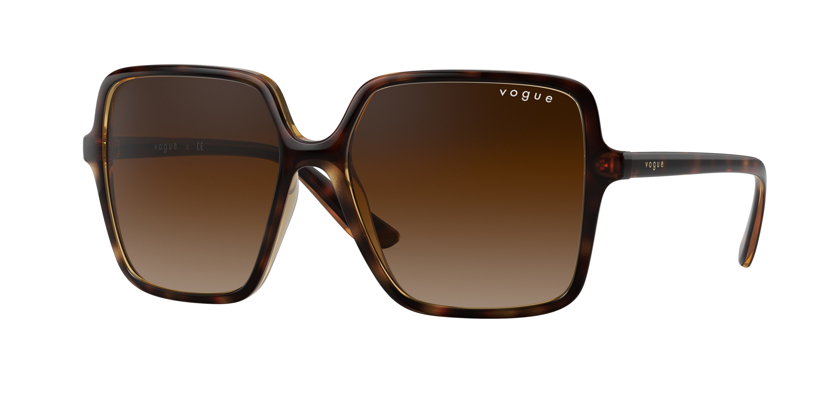 Vogue VO5352S Square Sunglasses  W65613-Dark Havana 56-140-16 - Color Map Brown