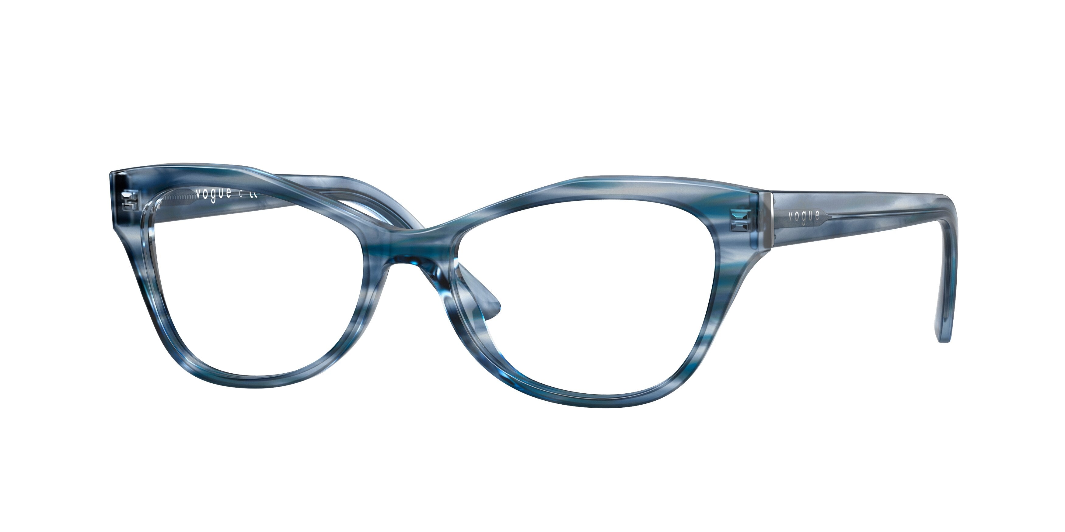 Vogue VO5359 Butterfly Eyeglasses  2870-Striped Blue 51-140-16 - Color Map Blue