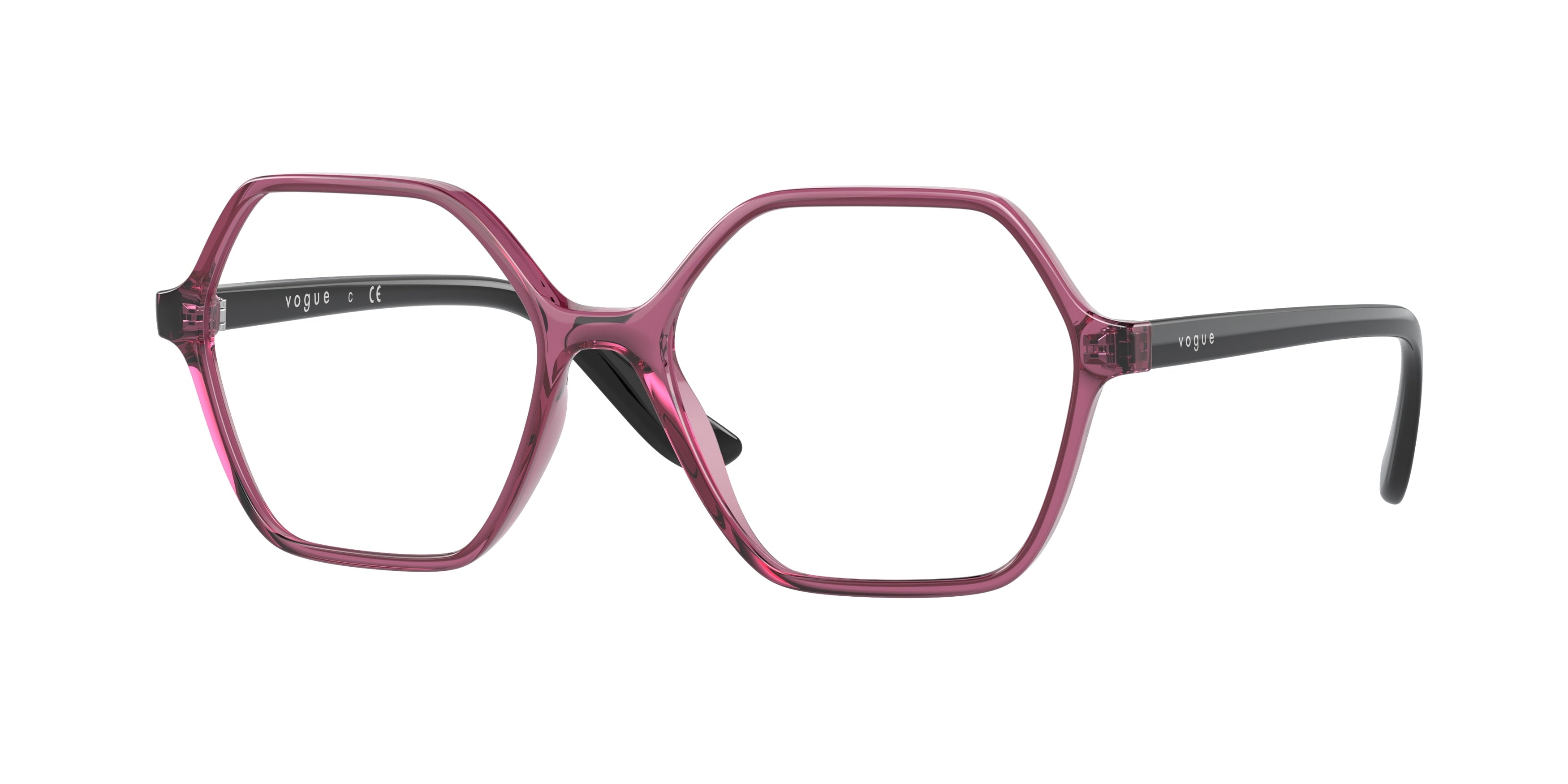 Vogue VO5363 Irregular Eyeglasses  2798-Transparent Cherry 51-140-16 - Color Map Red