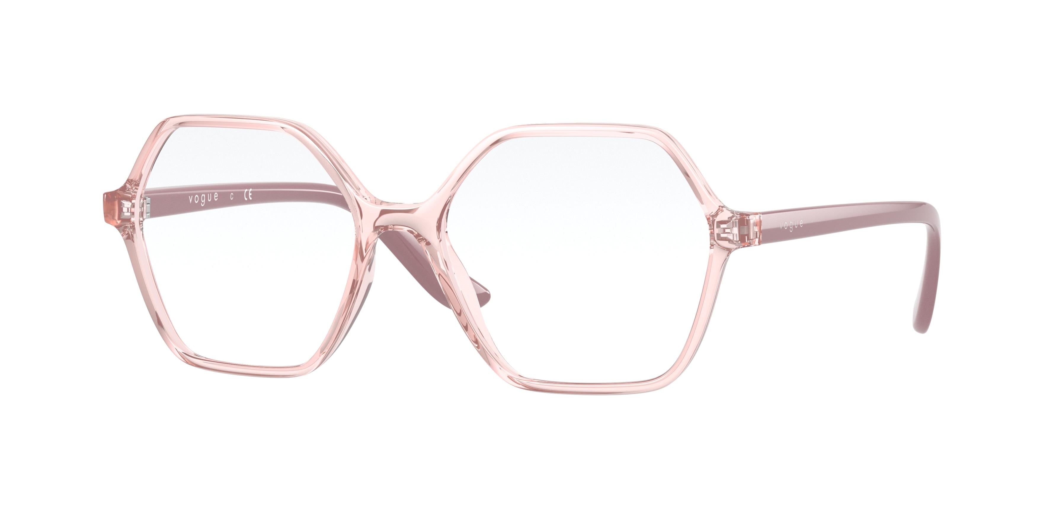 Vogue VO5363 Irregular Eyeglasses  2828-Transparent Pink 53-140-16 - Color Map Pink