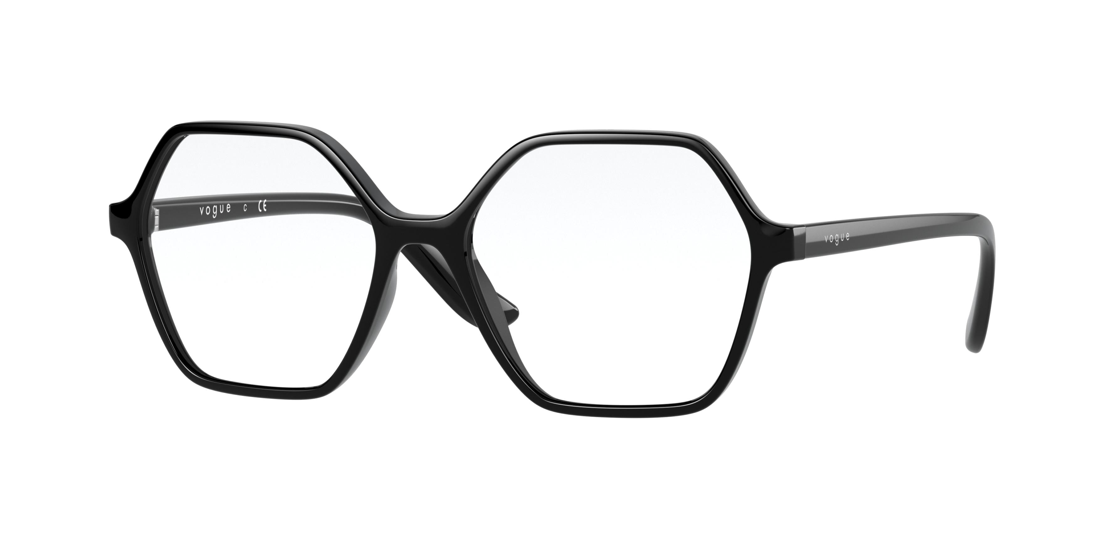 Vogue VO5363 Irregular Eyeglasses  W44-Black 53-140-16 - Color Map Black