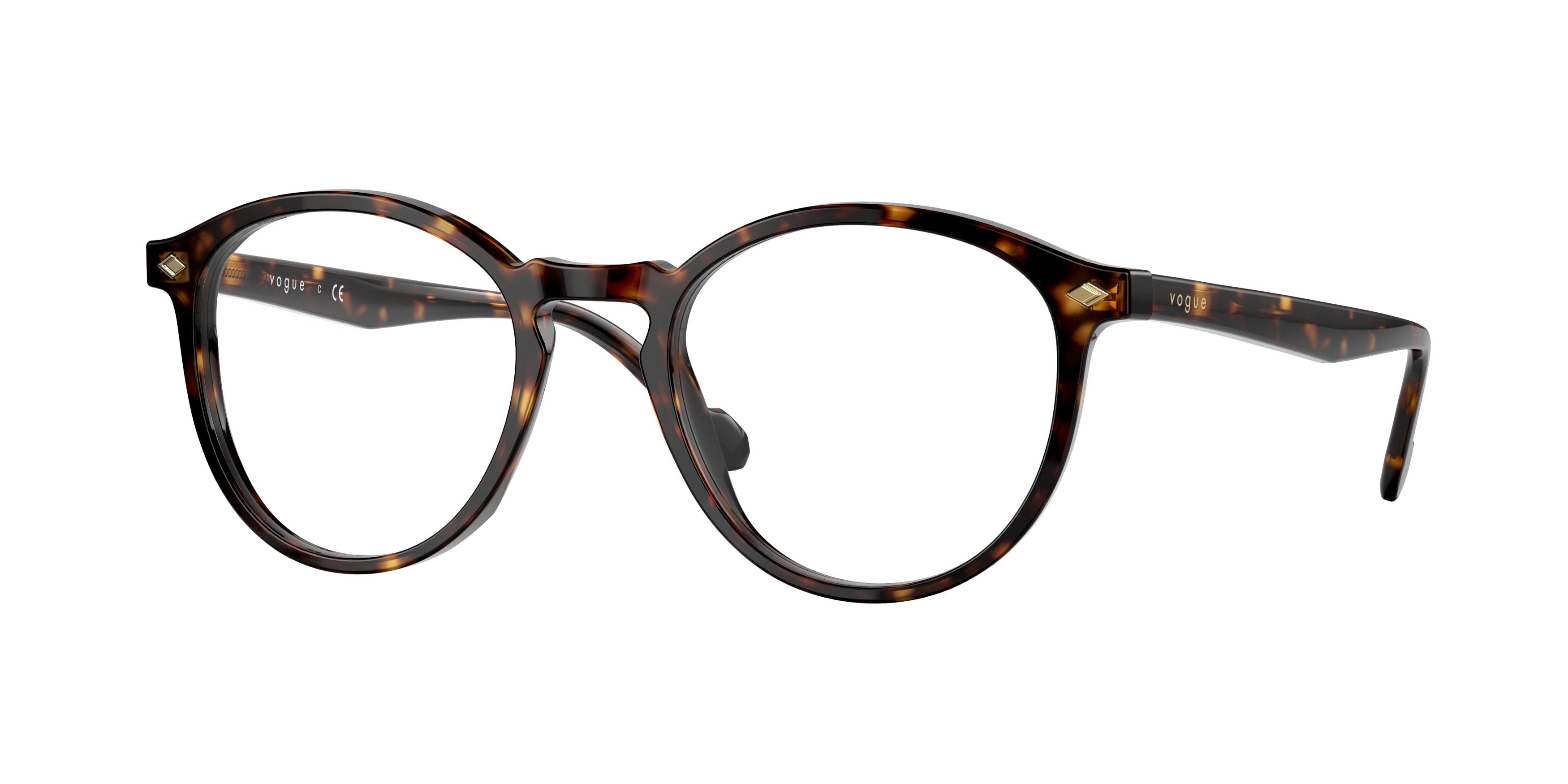 Vogue VO5367 Round Eyeglasses  W656-Dark Havana 50-145-20 - Color Map Brown