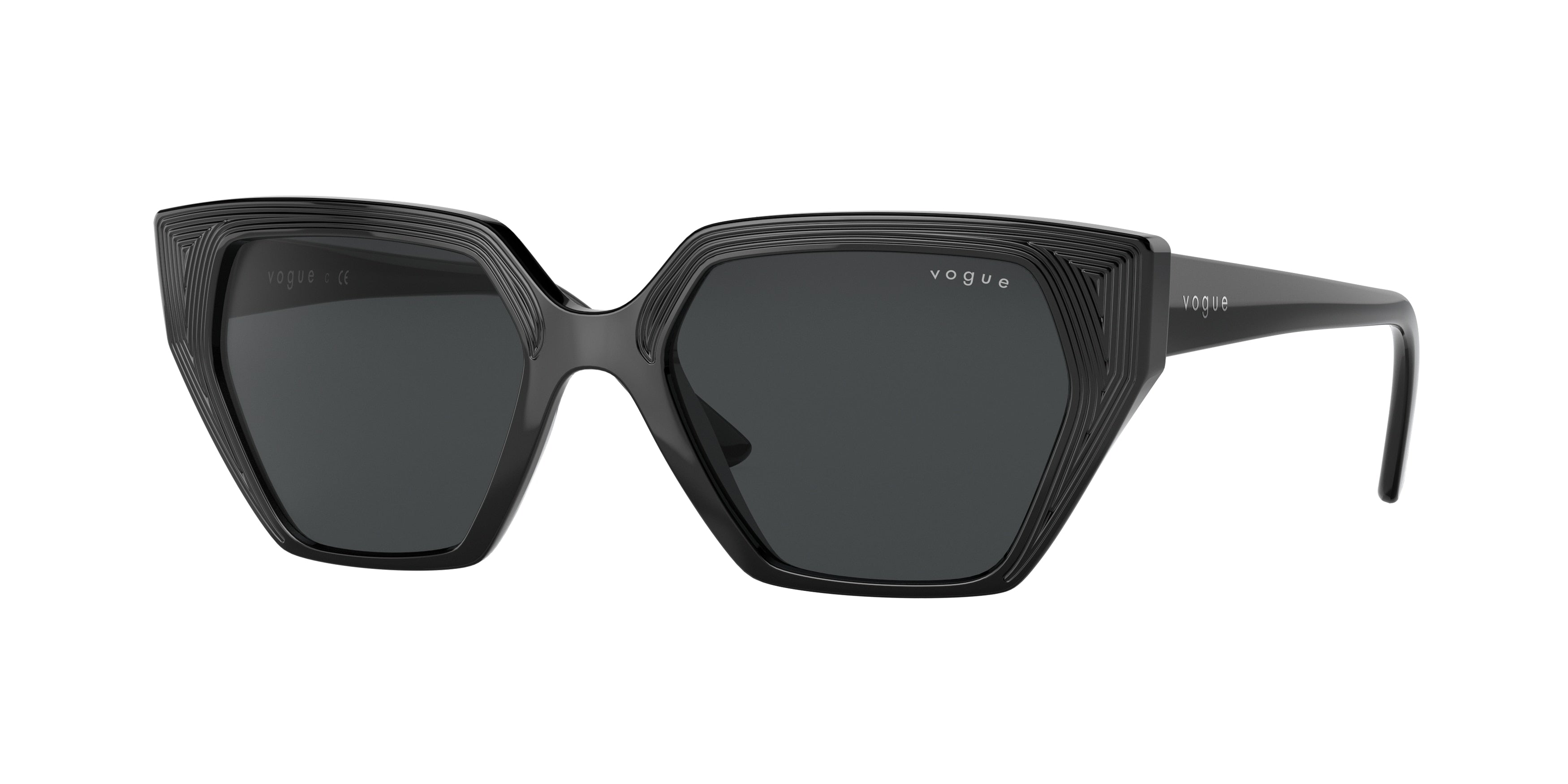 Vogue VO5376S Irregular Sunglasses  W44/87-Black 51-140-18 - Color Map Black