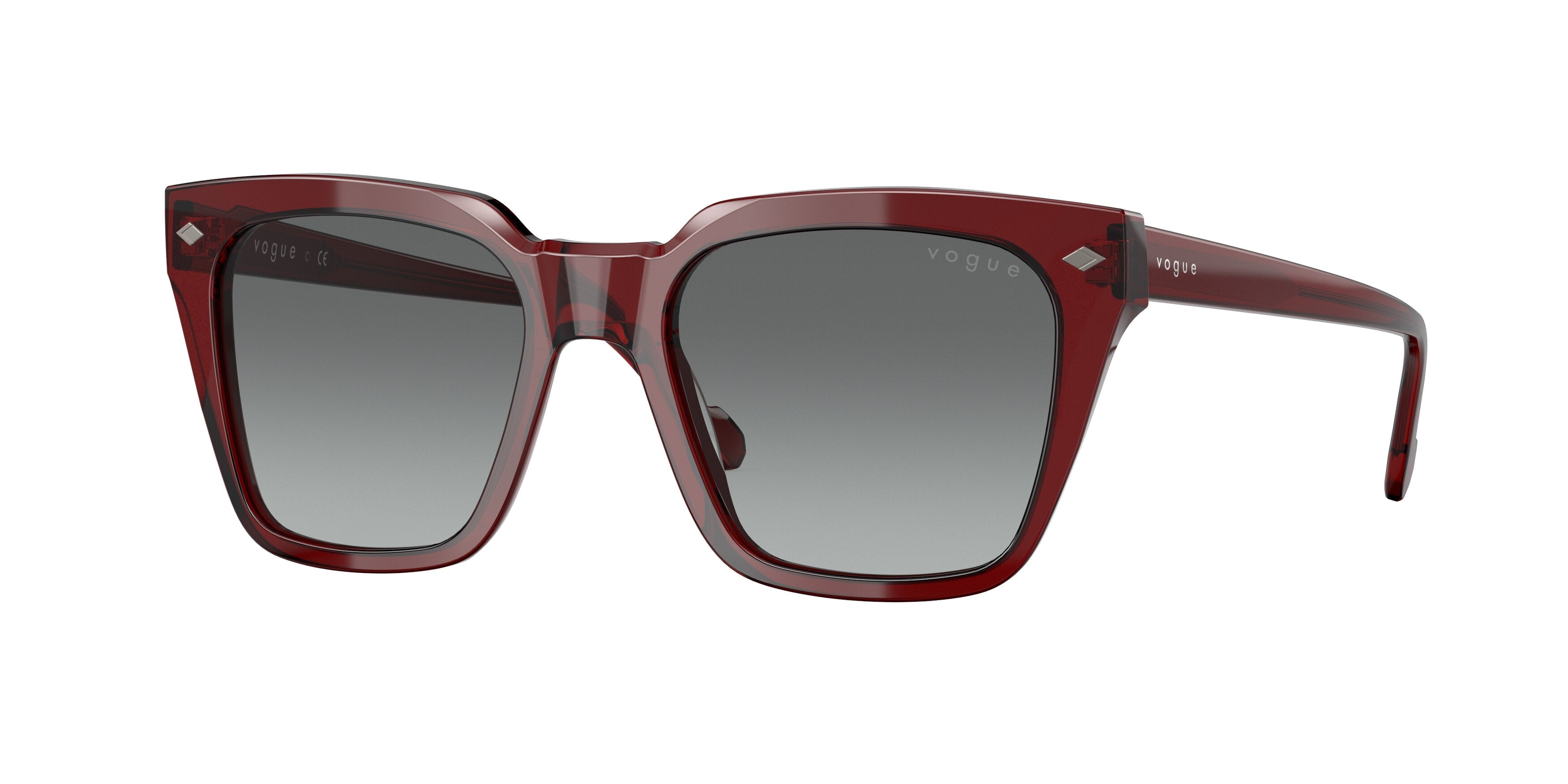 Vogue VO5380S Pillow Sunglasses  292411-Transparent Bordeaux 50-145-18 - Color Map Red