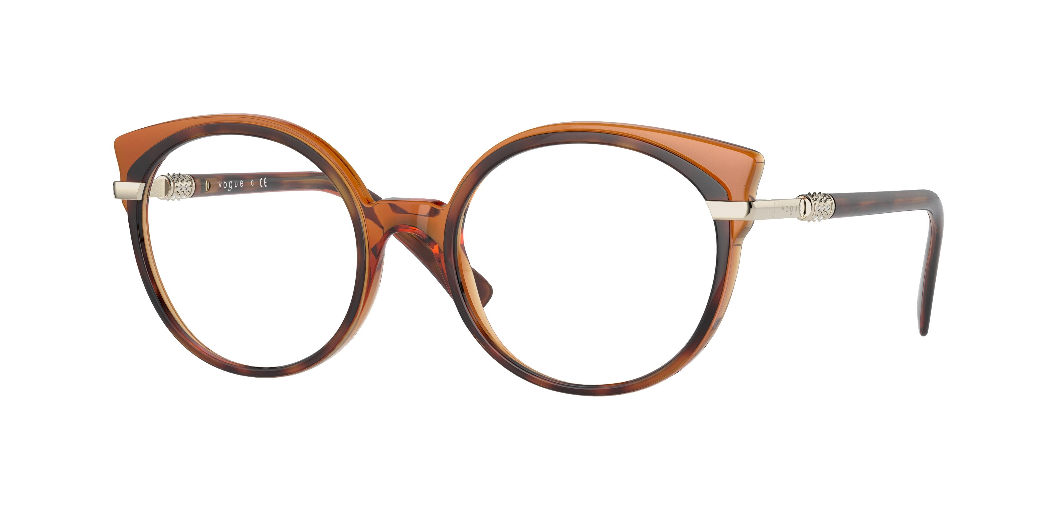 Vogue VO5381B Phantos Eyeglasses  2386-Top Havana/Light Brown 51-135-19 - Color Map Brown