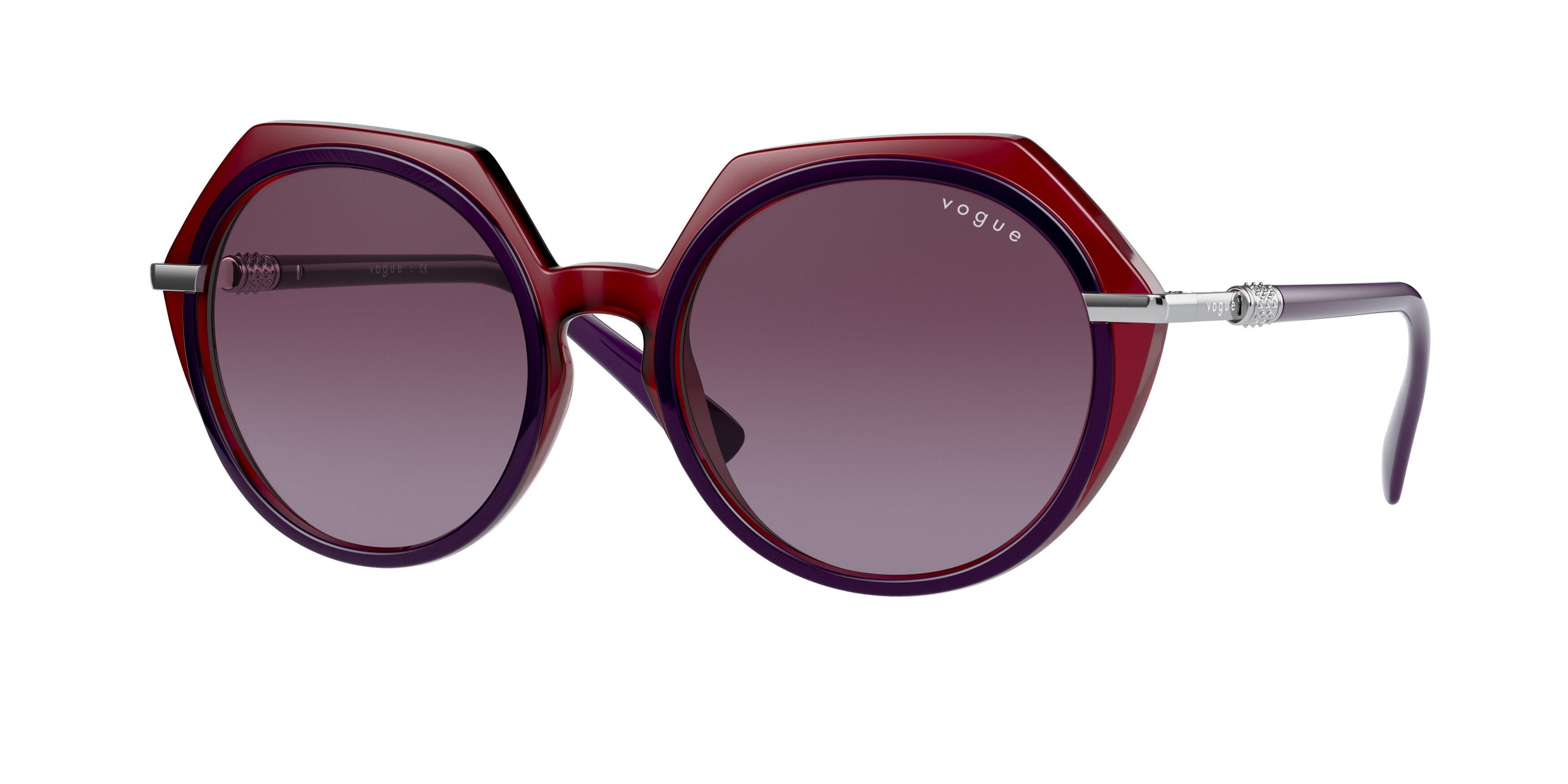 Vogue VO5384SB Irregular Sunglasses  29358H-Top Violet/Bordeaux 53-135-19 - Color Map Violet
