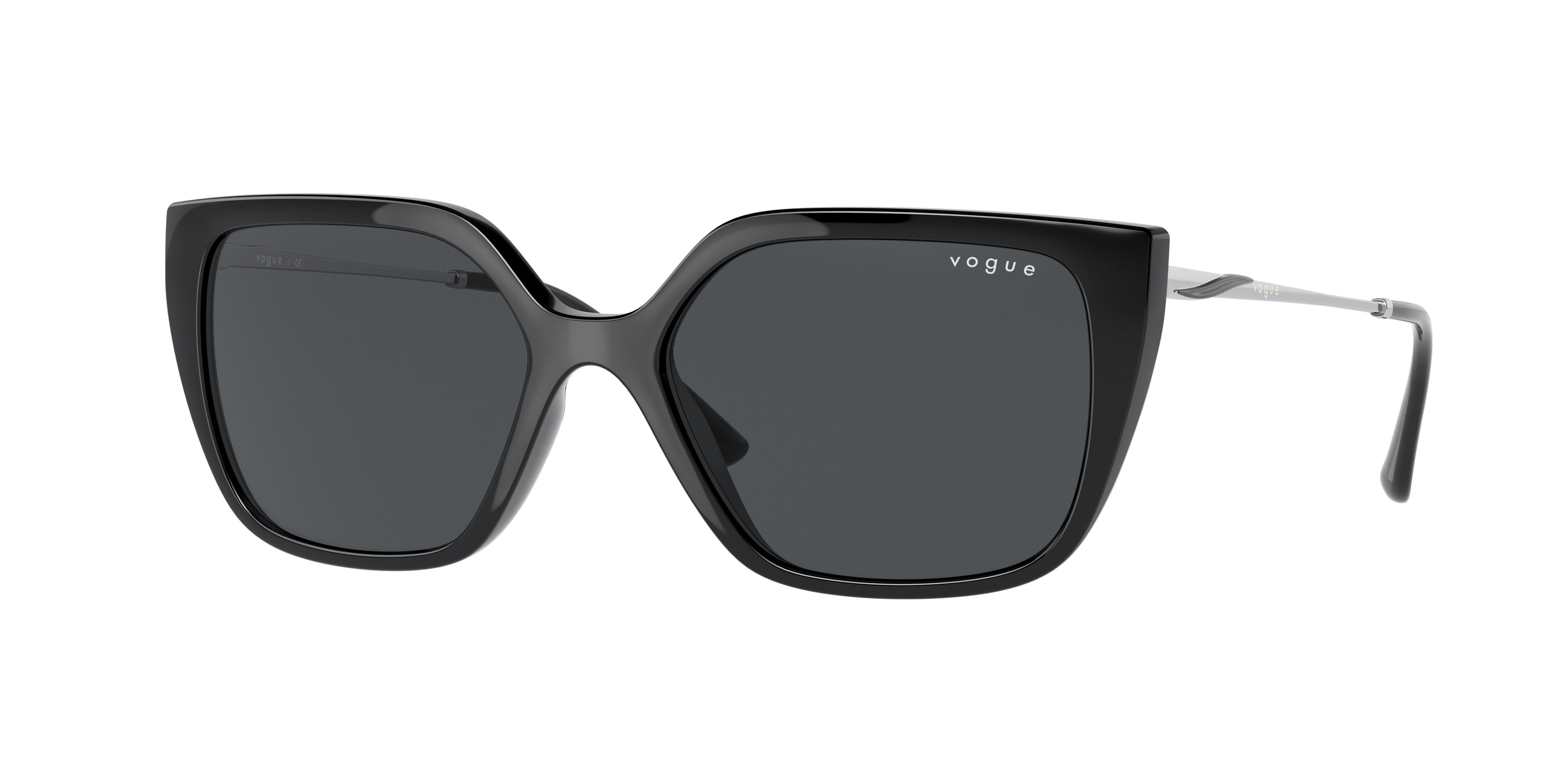 Vogue VO5386S Rectangle Sunglasses  W44/87-Black 54-140-17 - Color Map Black