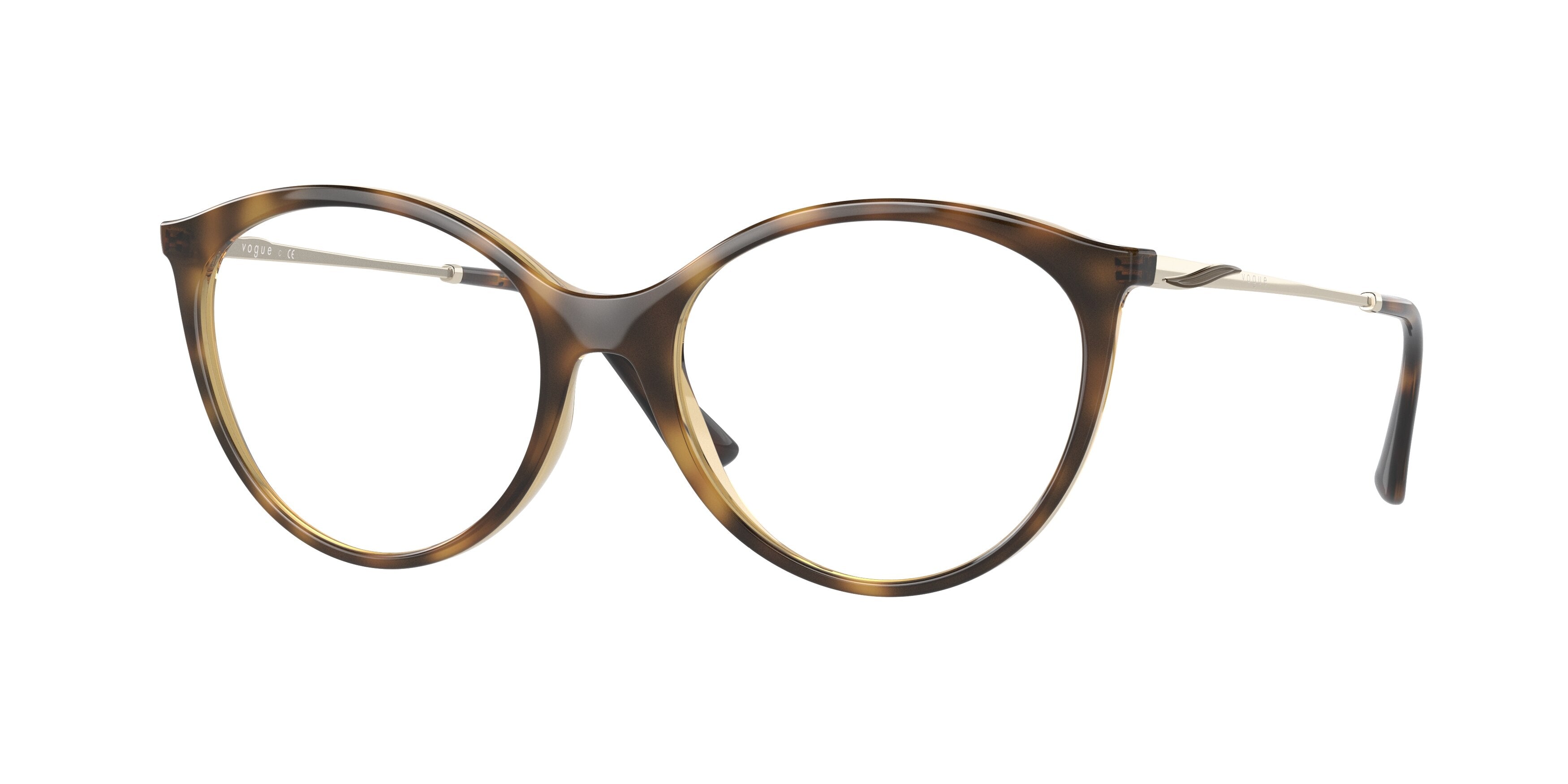 Vogue VO5387 Oval Eyeglasses  W656-Dark Havana 53-140-17 - Color Map Brown