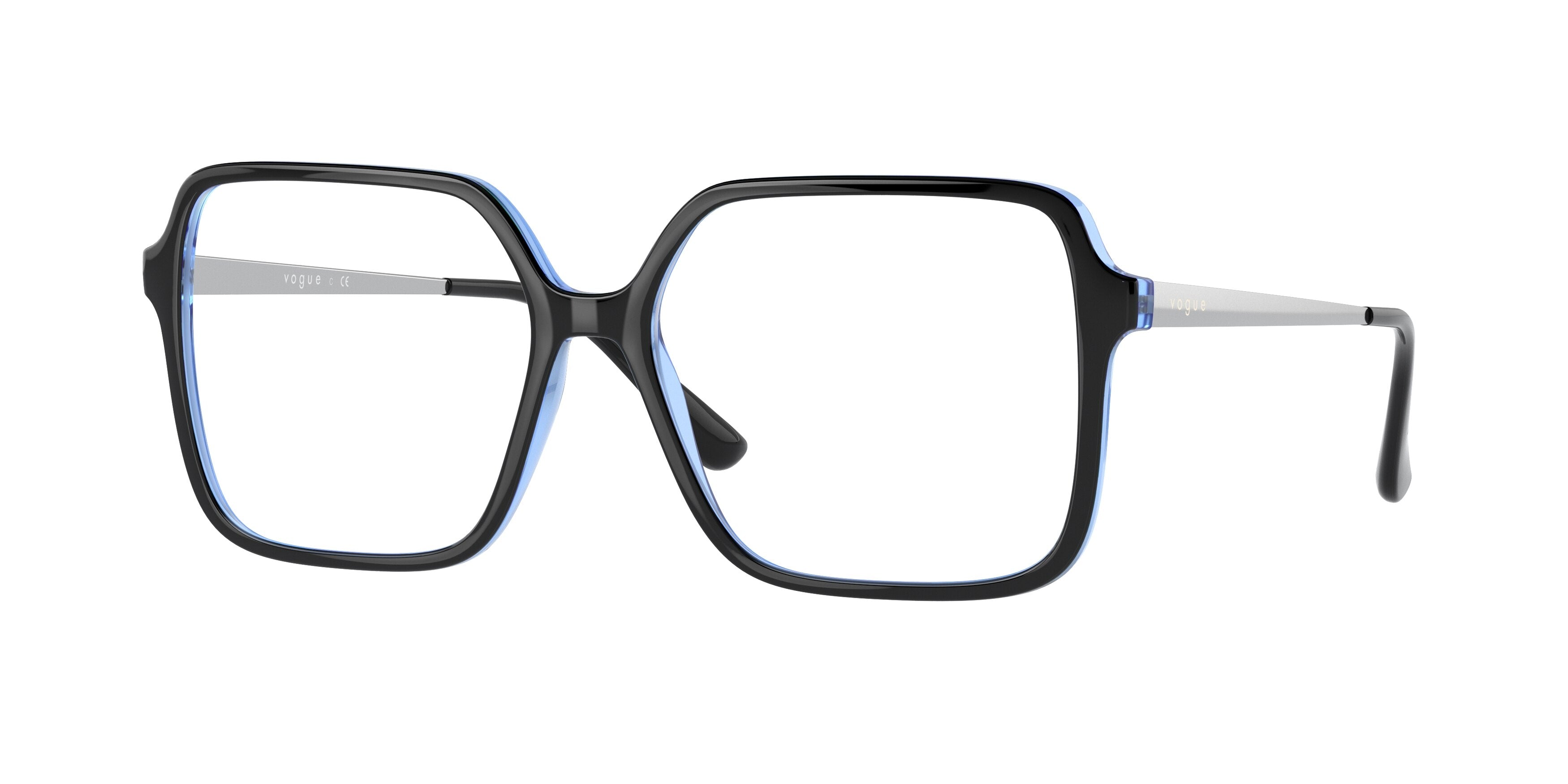 Vogue VO5406 Square Eyeglasses  2965-Top Black/Rainbow Green 55-140-15 - Color Map Black