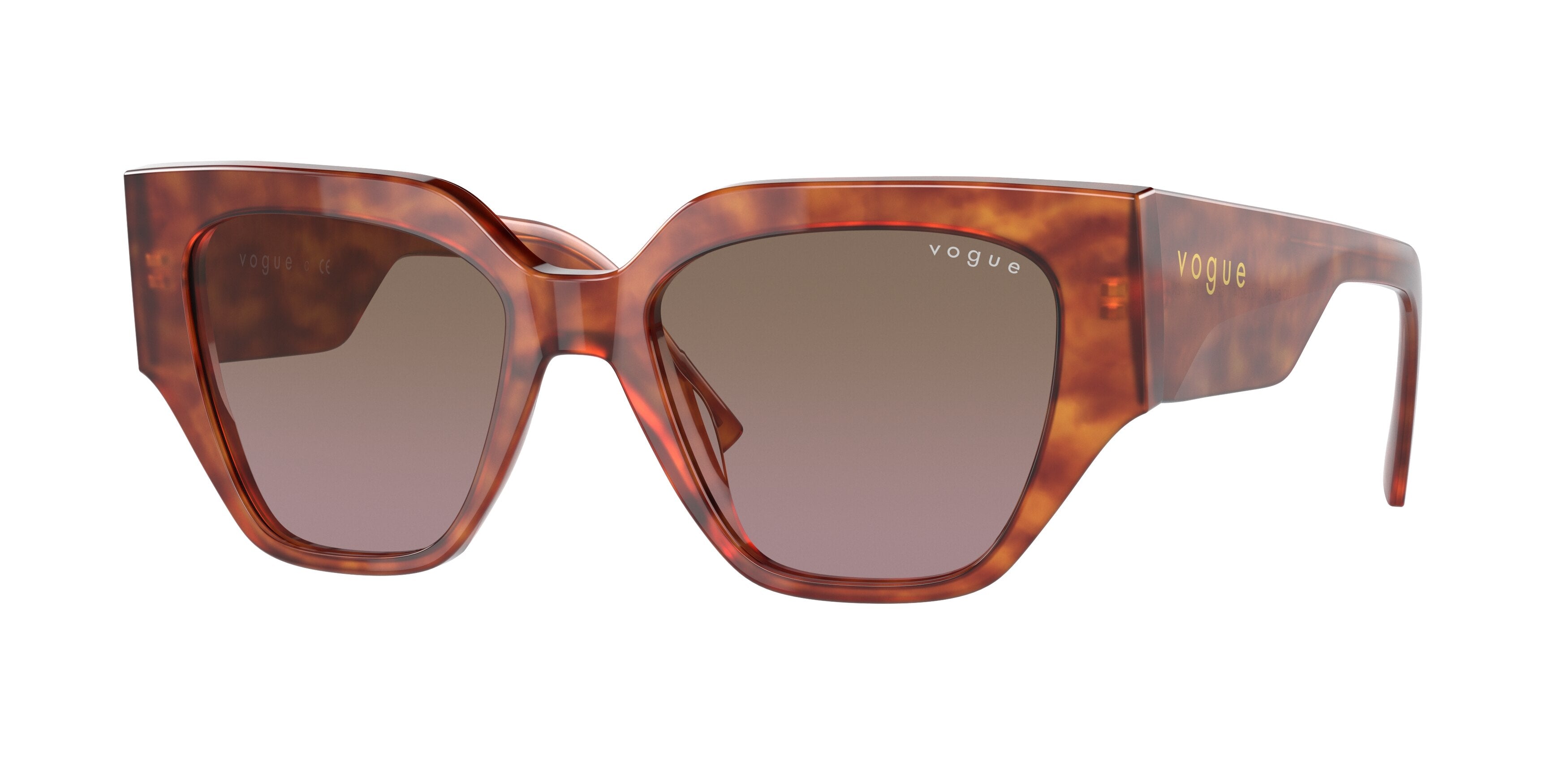 Vogue VO5409S Irregular Sunglasses  279214-Yellow Havana 52-140-18 - Color Map Tortoise
