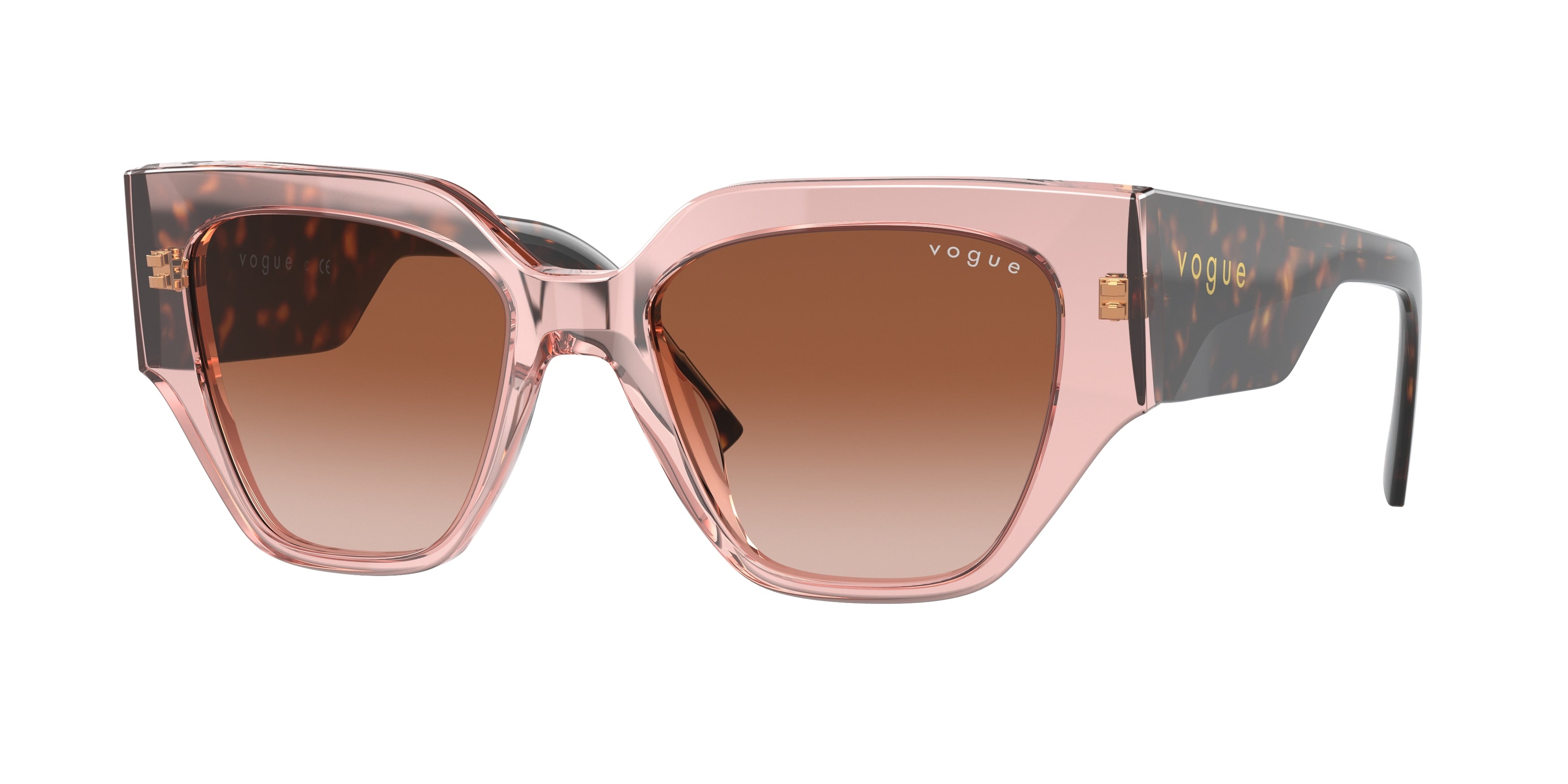 Vogue VO5409S Irregular Sunglasses  282813-Transparent Pink 52-140-18 - Color Map Pink