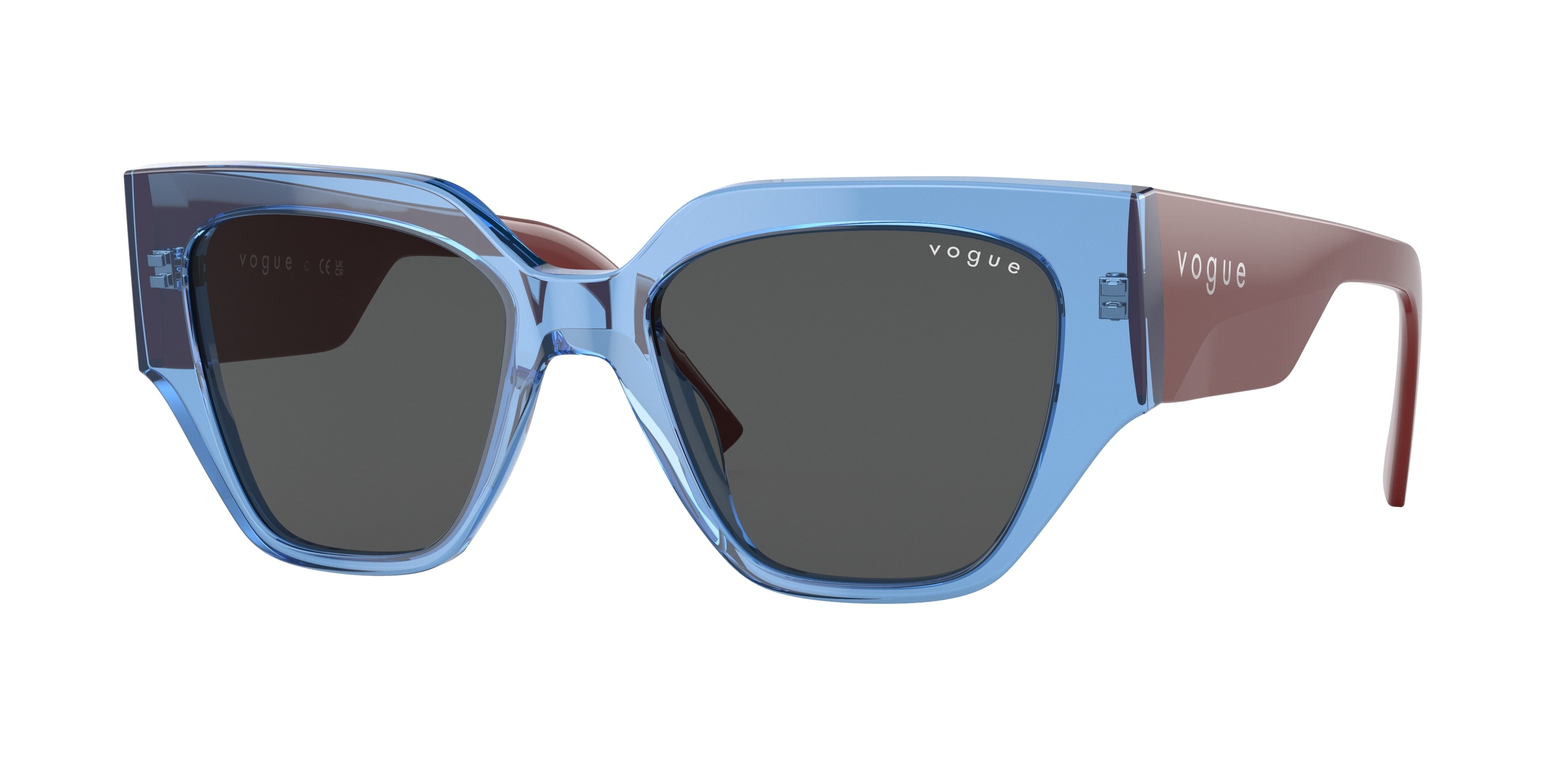 Vogue VO5409S Irregular Sunglasses  295187-Transparent Blue 52-140-18 - Color Map Blue