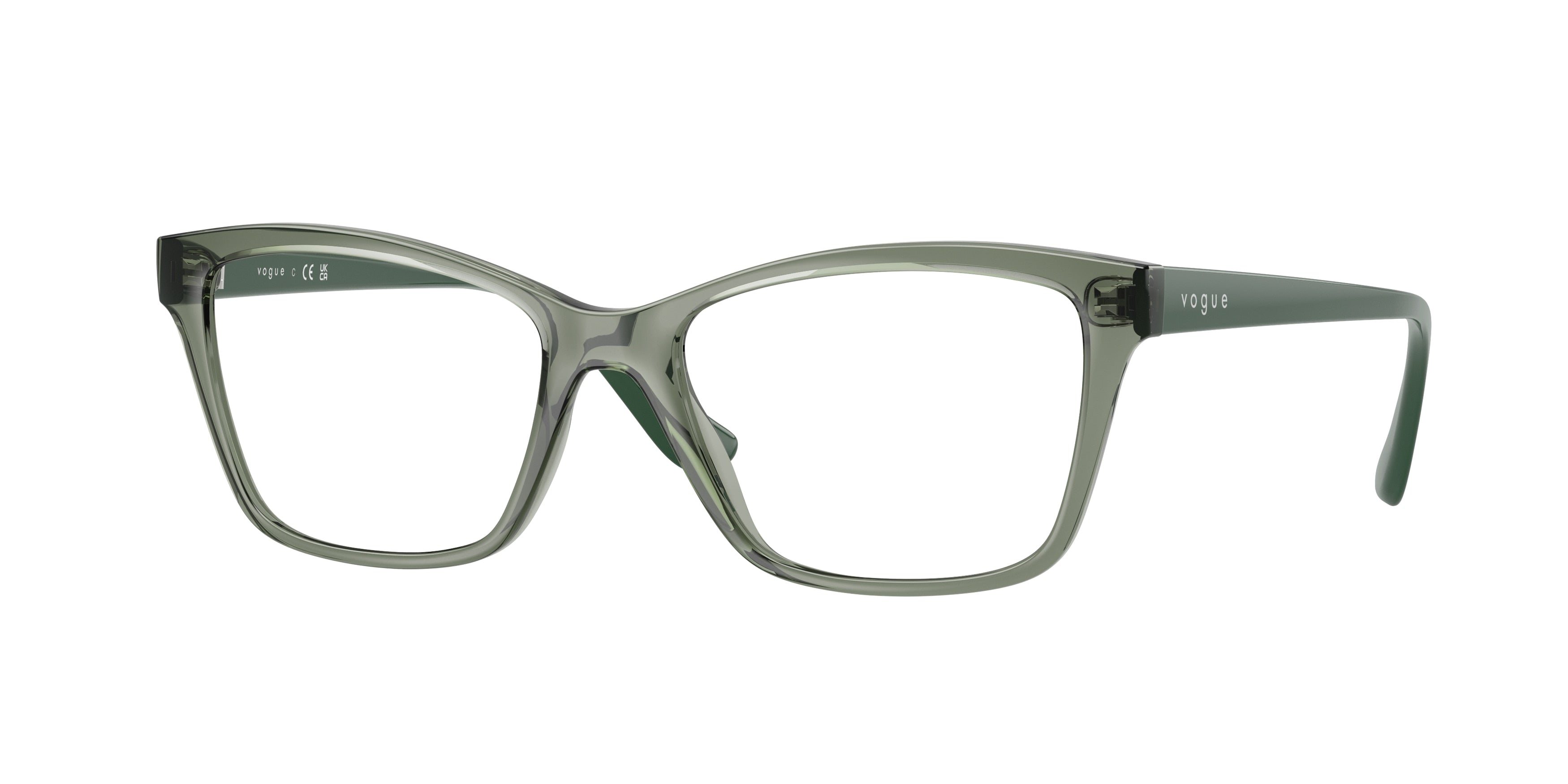 Vogue VO5420 Pillow Eyeglasses  3086-Transparent Mallard Green 53-140-17 - Color Map Green